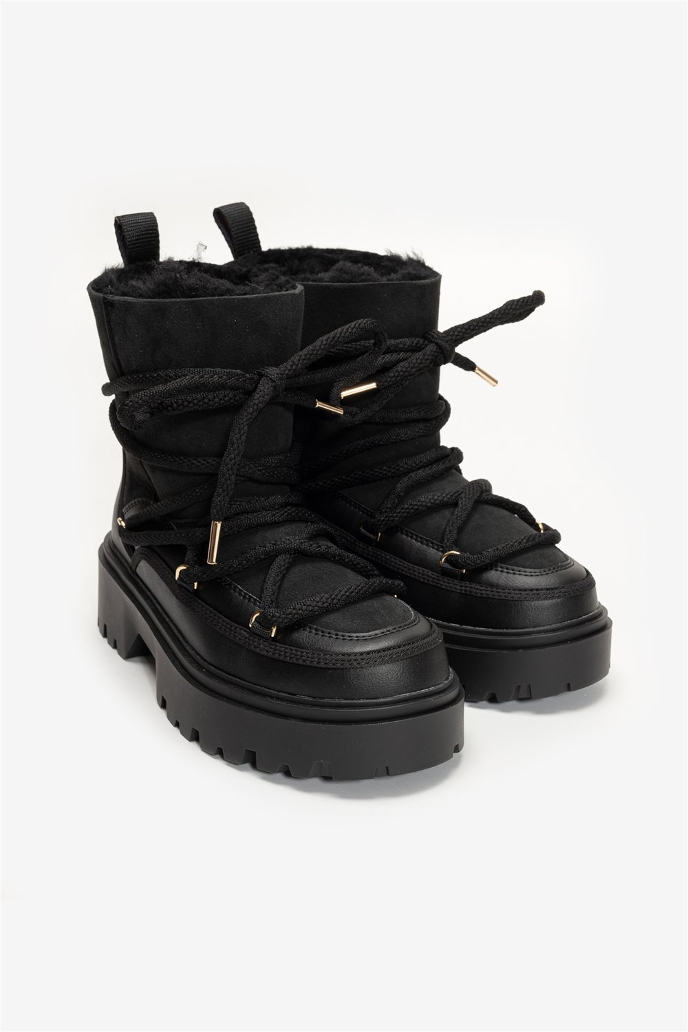 Tommy Hilfiger Real Shearling Laceup Snowboot Kadın Bot