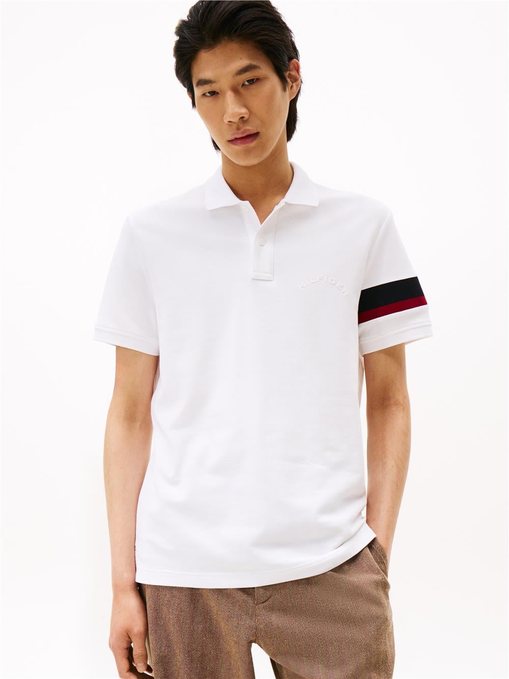 Tommy Hilfiger Rwb Sleeve Tape Reg Erkek Polo Yaka T-Shirt