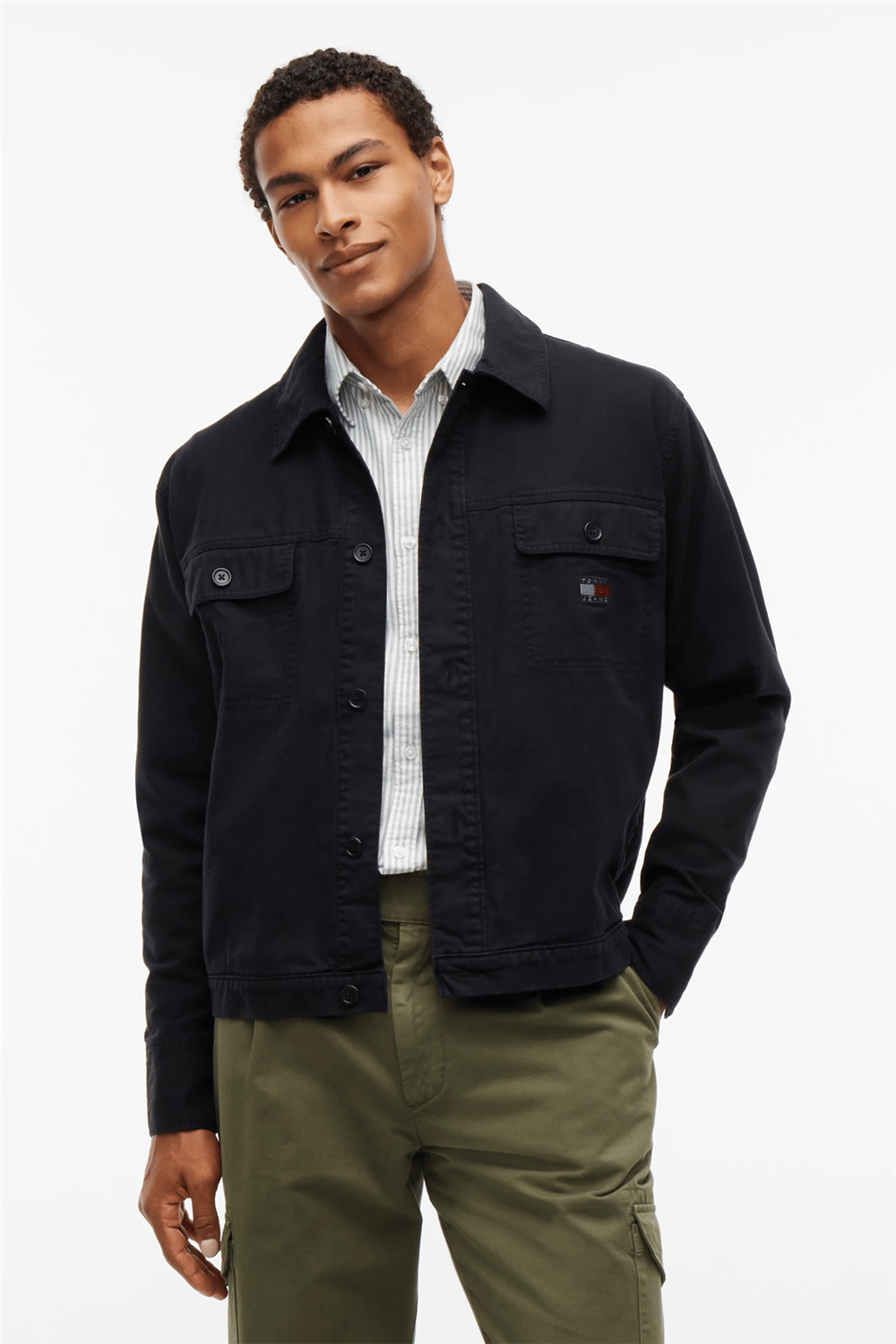 Tommy Hilfiger Tjm Essential Overshirt Erkek Gömlek Siyah