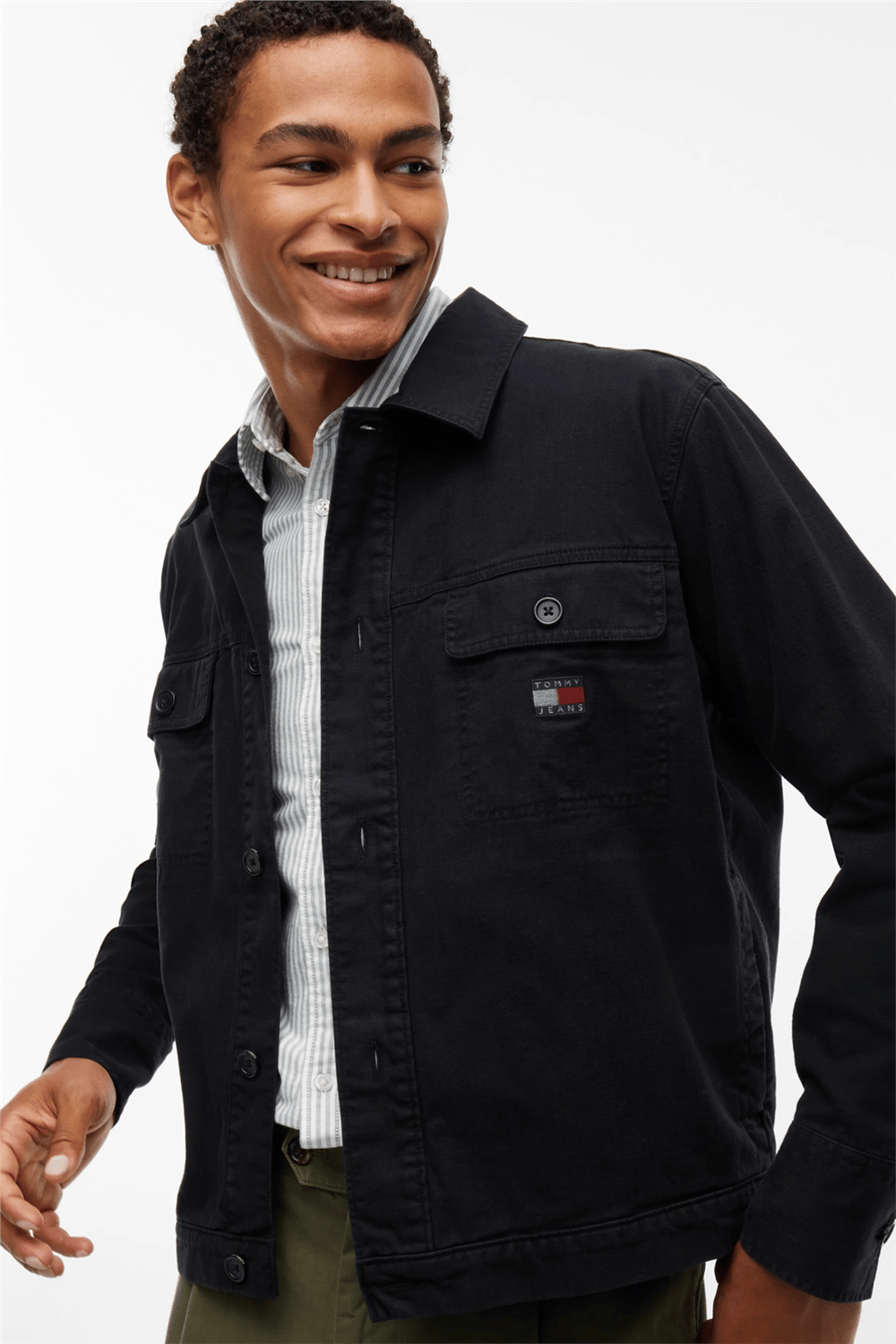 Tommy Hilfiger Tjm Essential Overshirt Erkek Gömlek Siyah