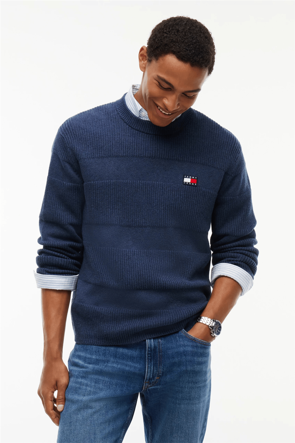 Tommy Hilfiger Tjm Reg Textured Sweater Ext Erkek Triko