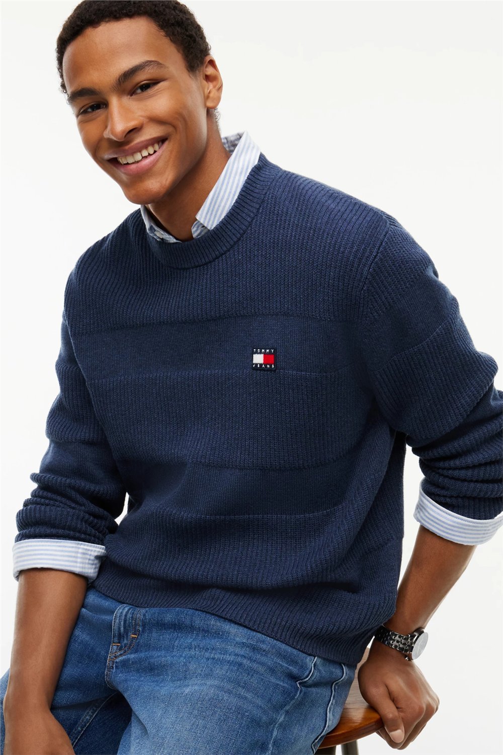 Tommy Hilfiger Tjm Reg Textured Sweater Ext Erkek Triko
