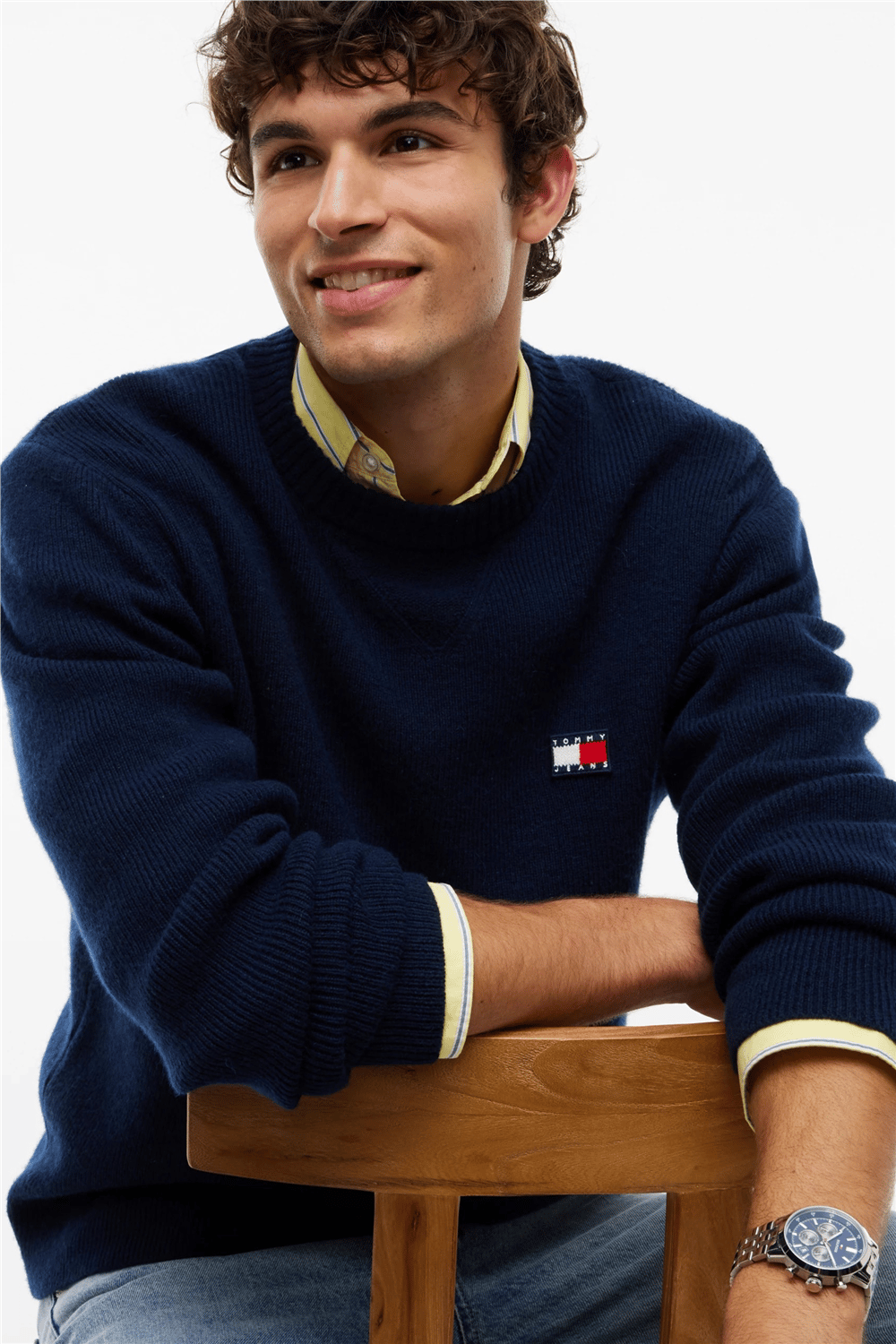 Tommy Hilfiger Tjm Reg Wool Mix Sweater Erkek Triko Mavi