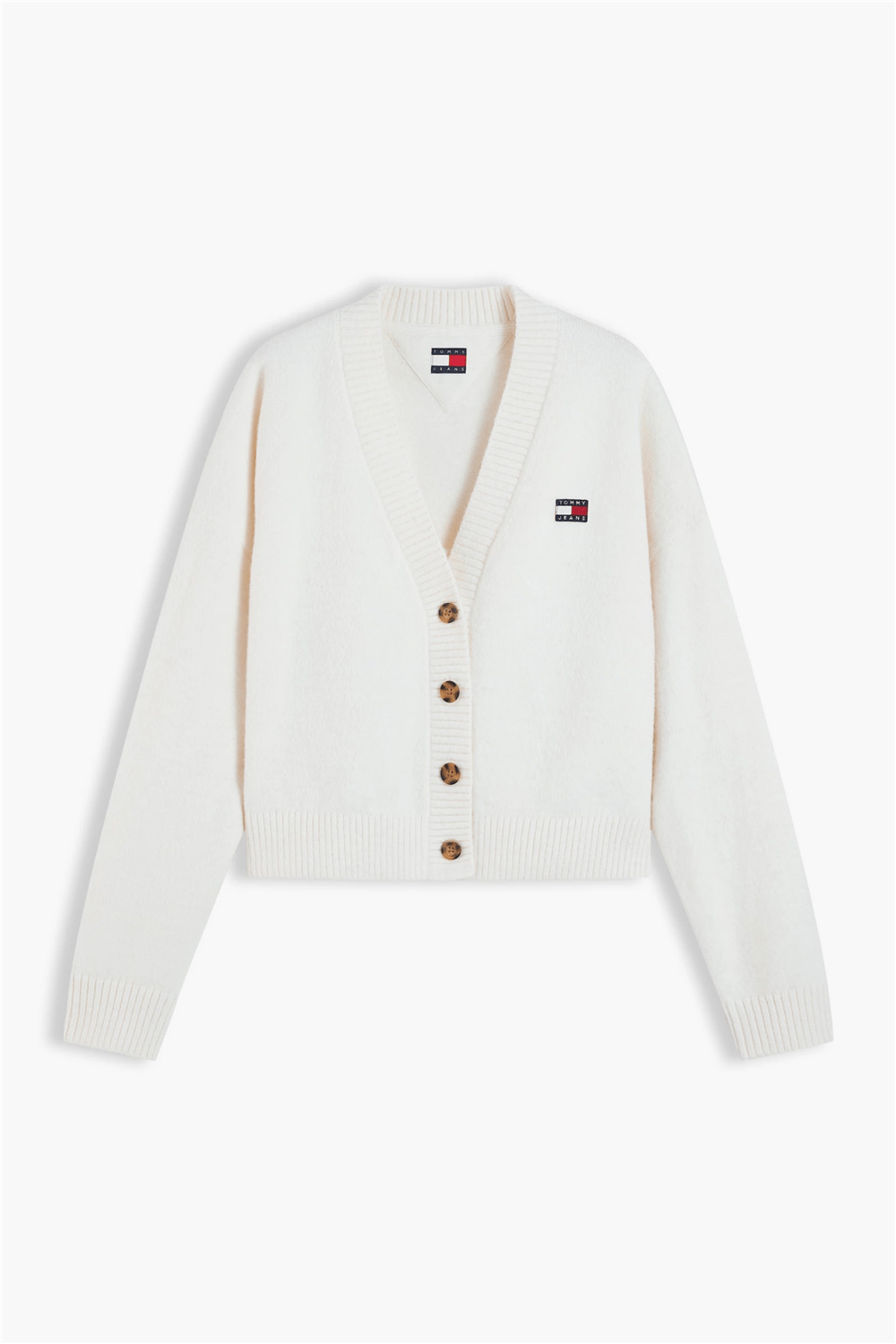 Tommy Hilfiger Tjw Fluffy Badge Cardigan Ext Kadın Triko Beyaz