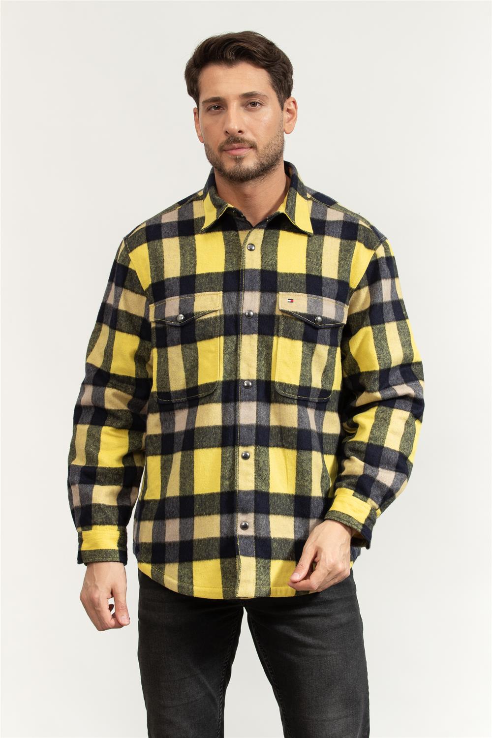 Tommy Hilfiger Wool Blend Check Erkek Gömlek