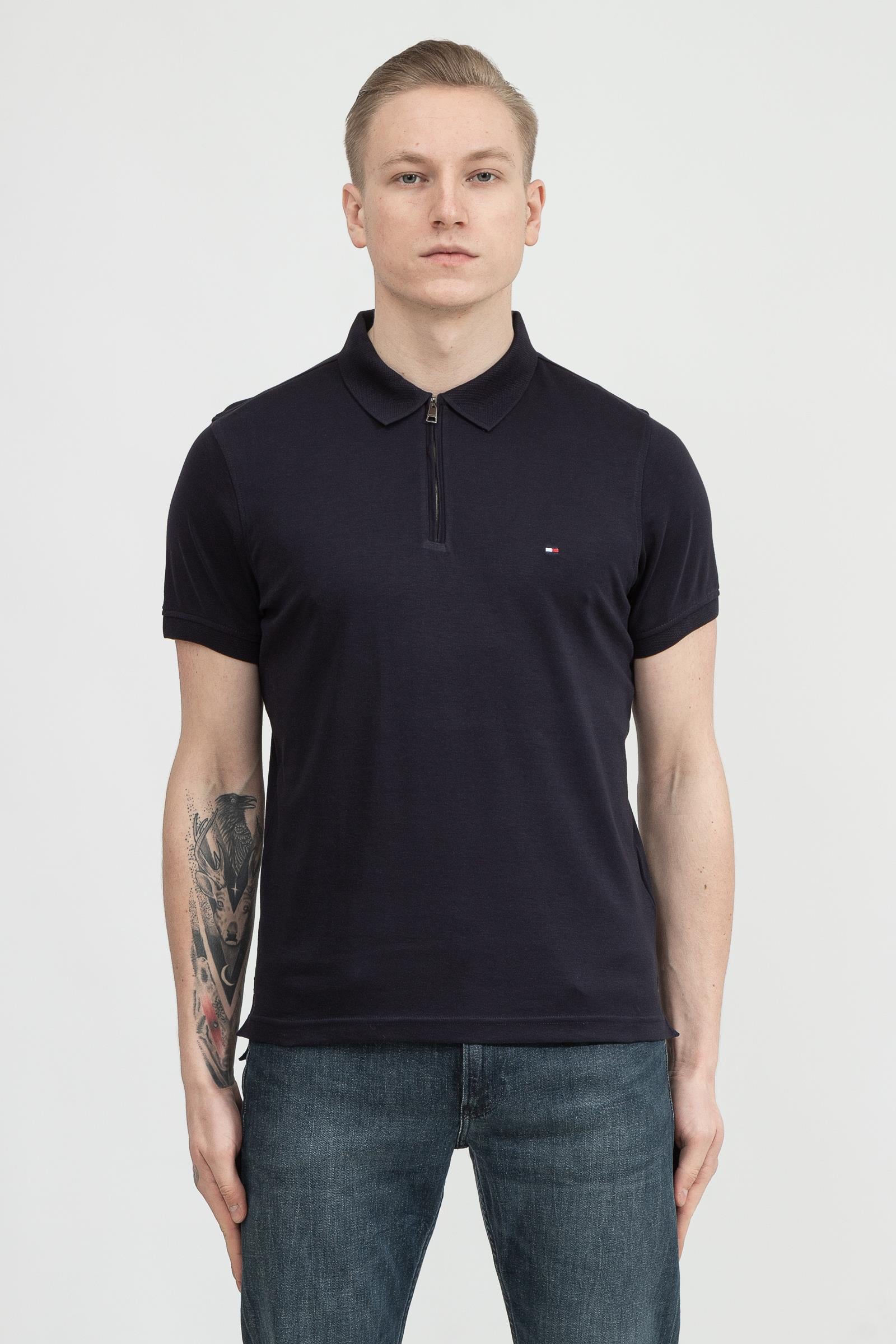 Tommy Hilfiger Zip Interlock Slim Polo Erkek Polo Yaka T-Shirt