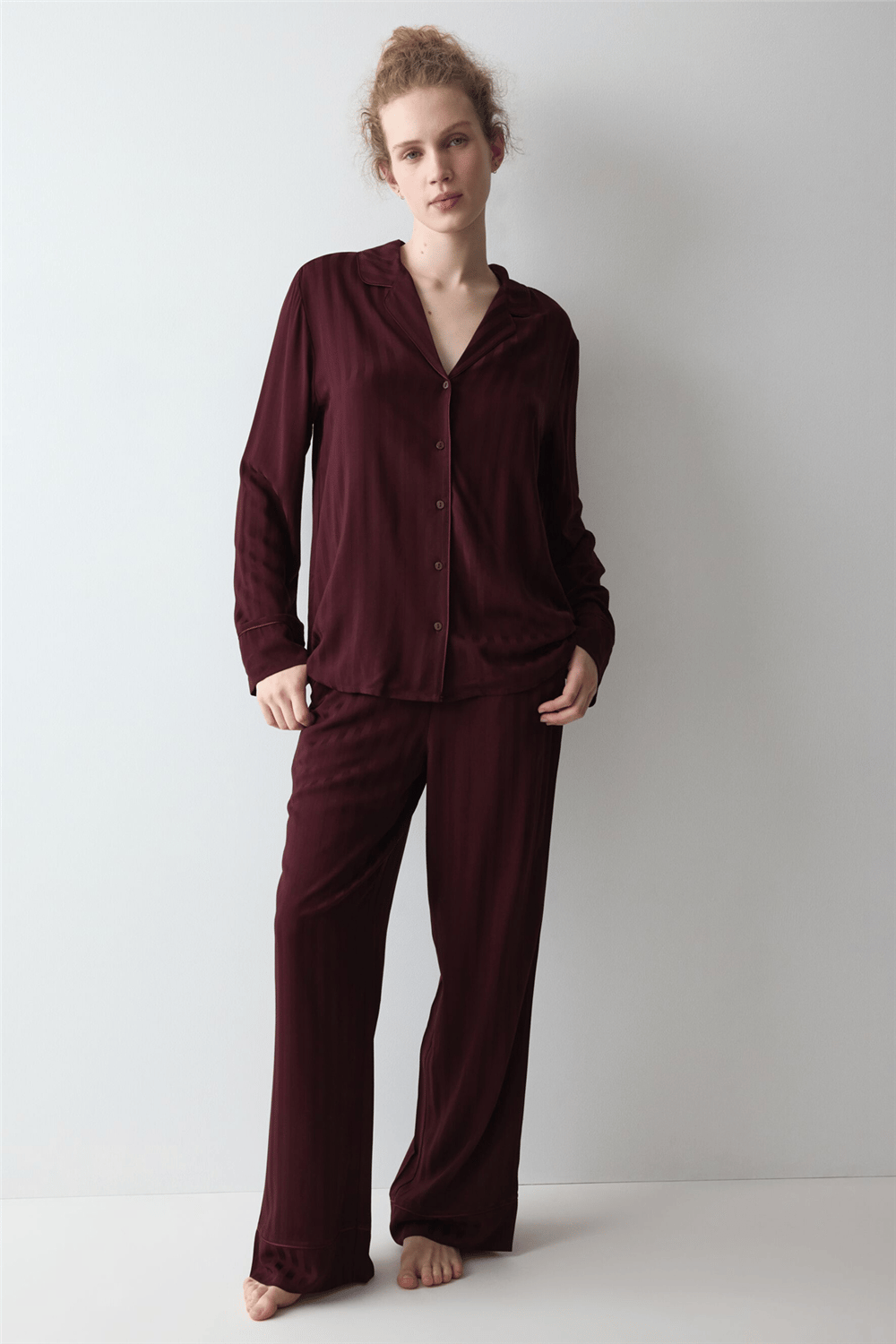 Triumph Amourette Jacquard PW Kadın Pijama Takımı Bordo