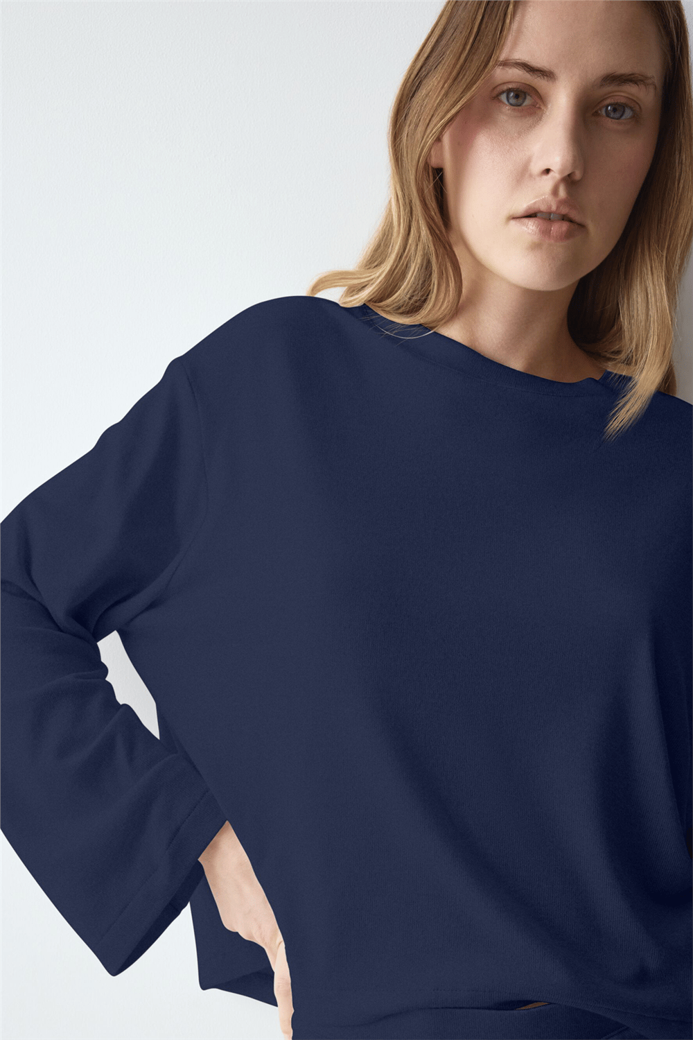 Triumph Cozy Comfort Top X 01 Kadın Uzun Kollu T-Shirt Mavi