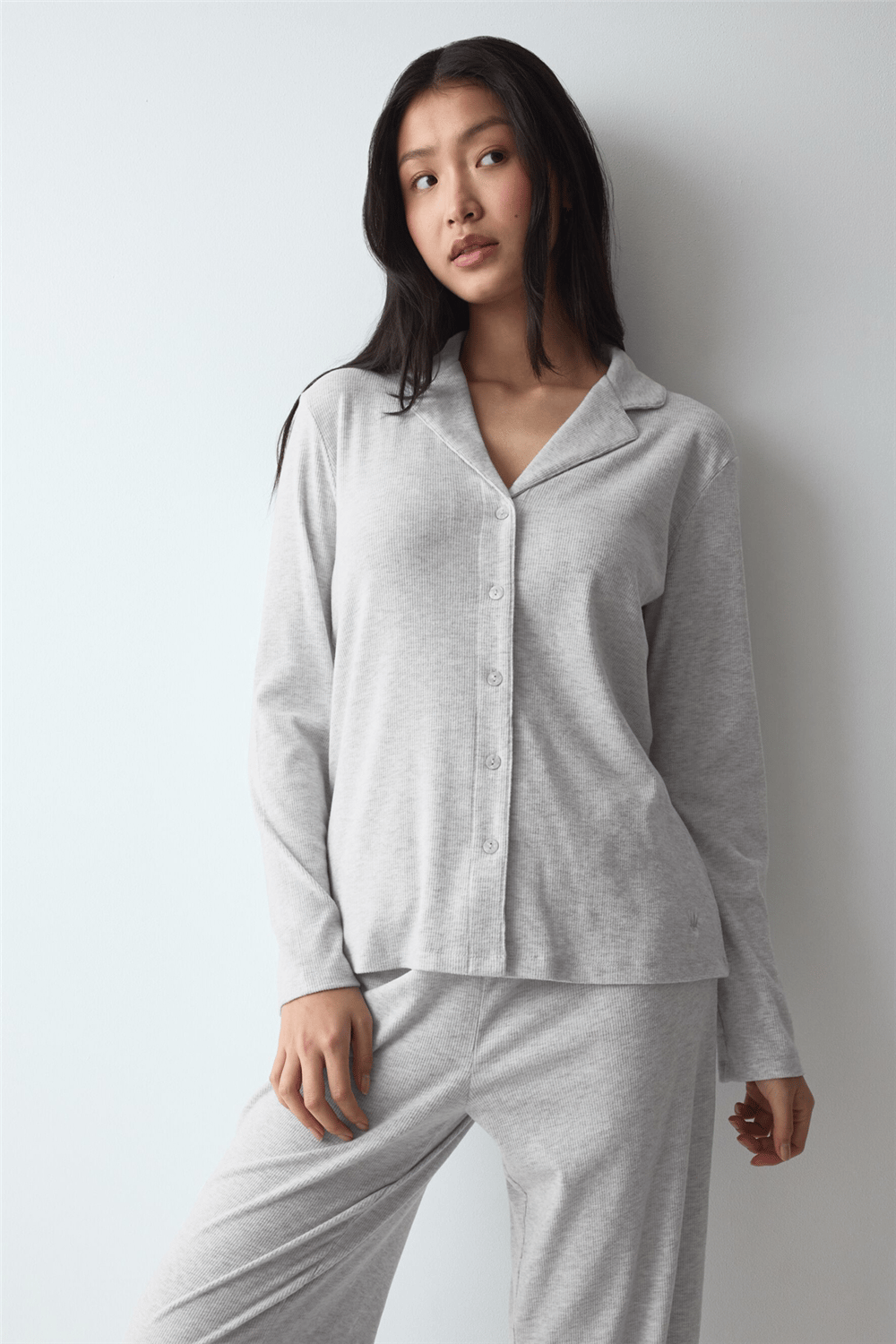 Triumph Mix & Match LSL Top BF Soft Kadın Pijama Üstü Gri