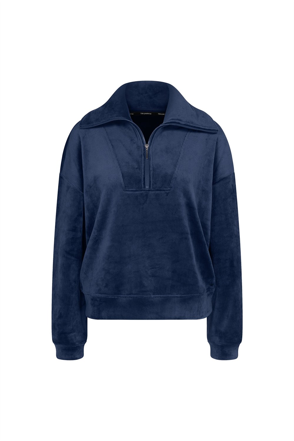 Triumph Velour Rib Sweater Kadın Kapüşonlu Sweatshirt Lacivert