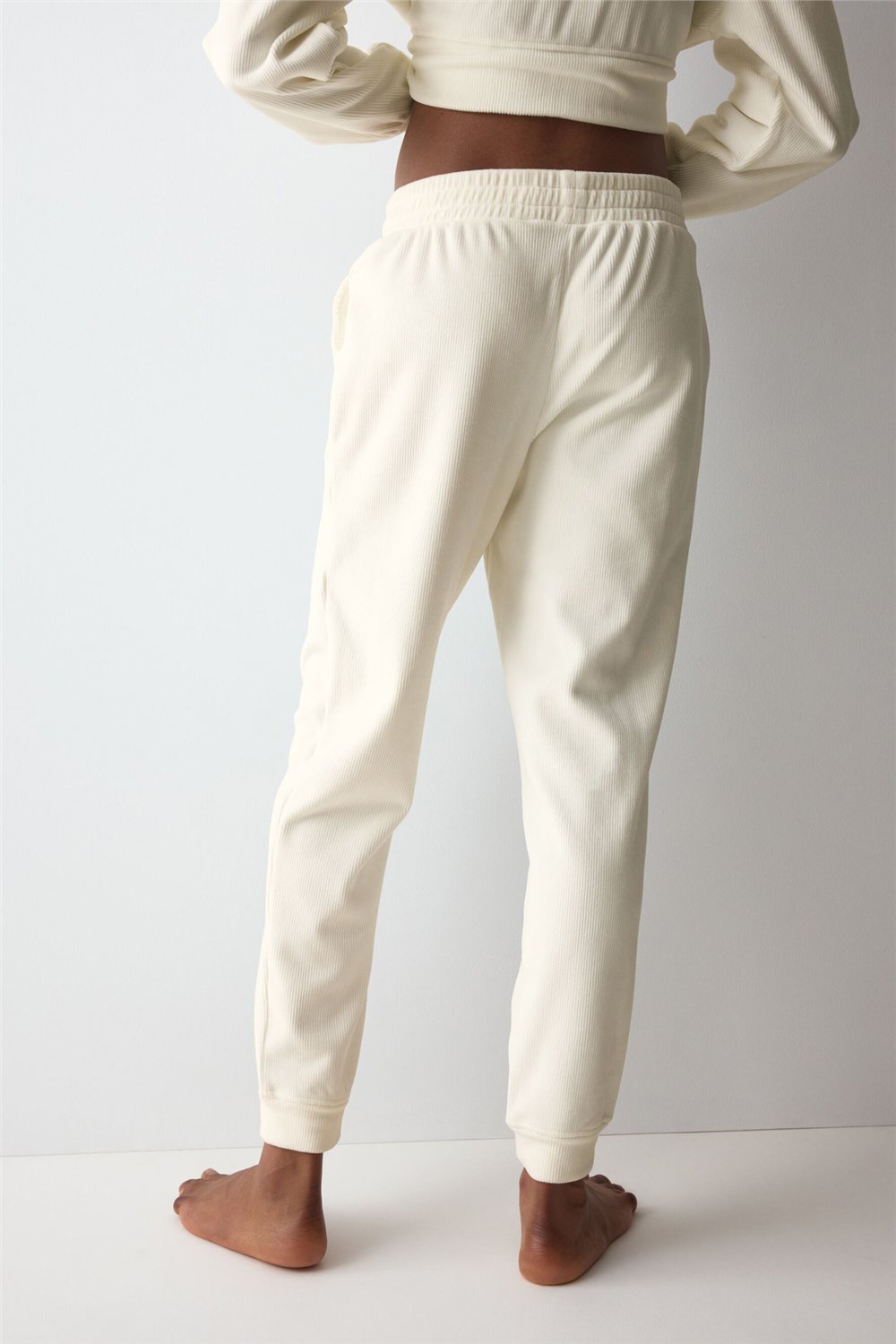 Triumph Velour Rib Trousers Kadın Eşofman Altı Beyaz