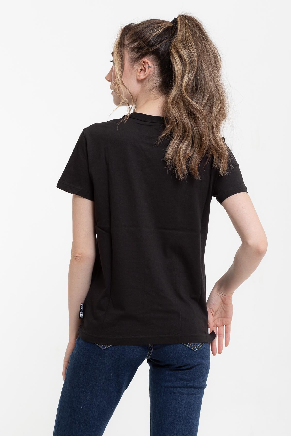 Versace Jeans Couture %100 Pamuklu Logo&Desen Baskılı Kadın T-Shirt