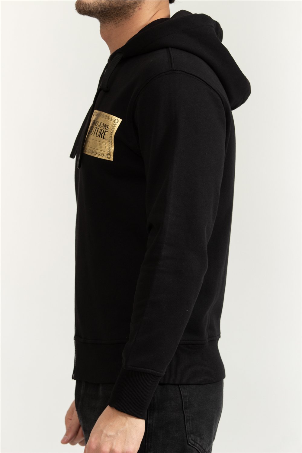 Versace Jeans Couture Bis R Piece Nr S Text Foil Erkek Kapüşonlu Sweatshirt