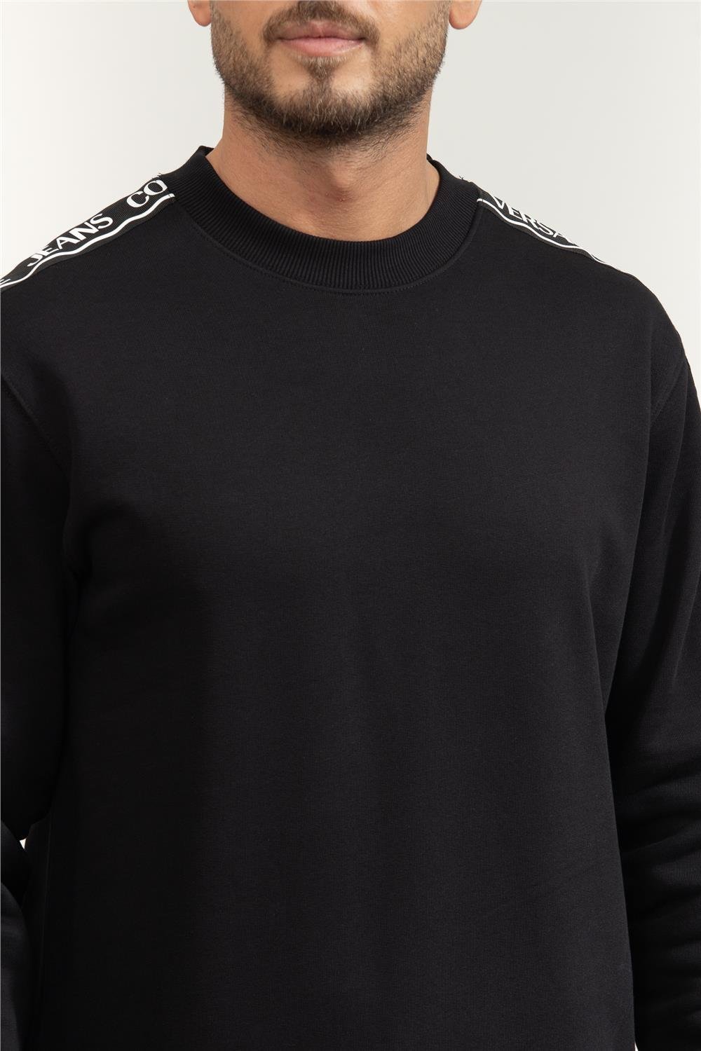 Versace Jeans Couture Brushed Cotton Fleece Erkek Bisiklet Yaka Sweatshirt