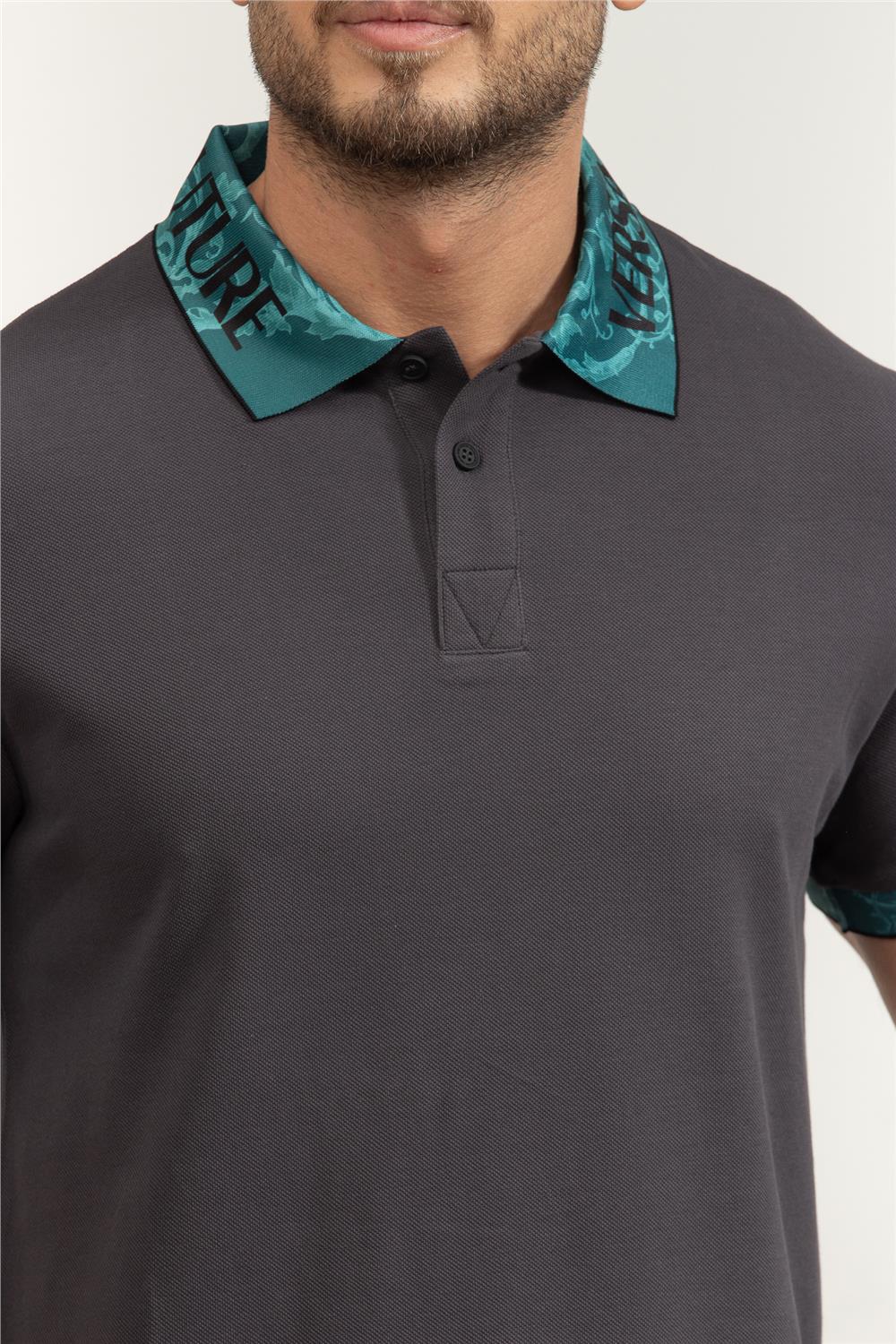 Versace Jeans Couture Cotton Piquet Erkek Polo Yaka T-Shirt