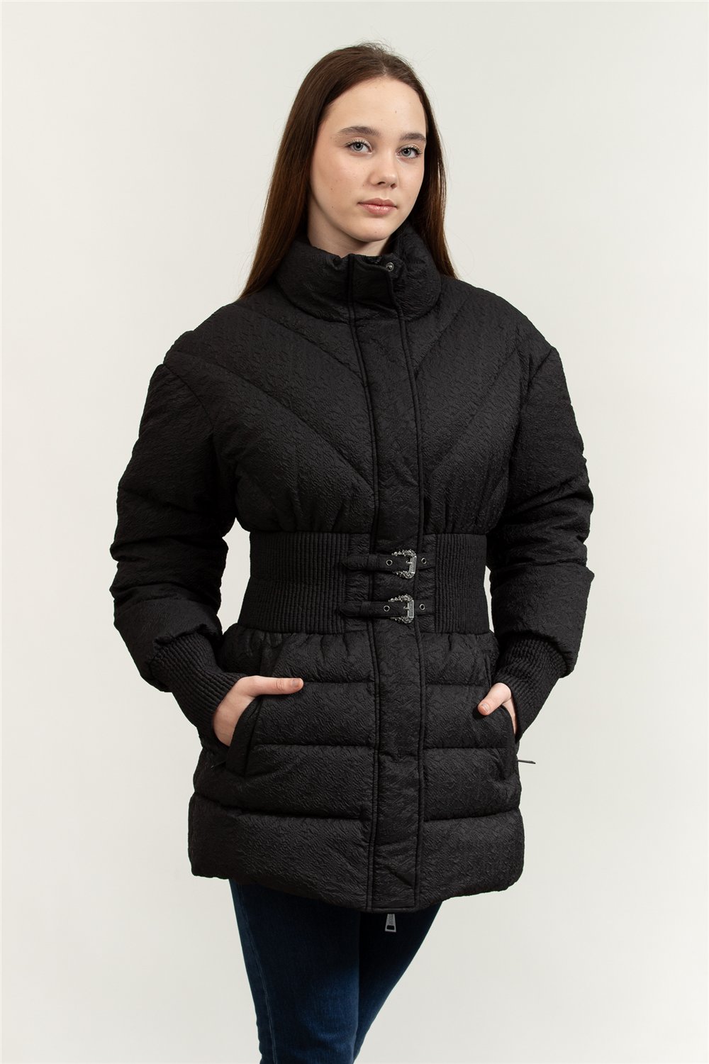 Versace Jeans Couture Crinkle Argyle NL Kadın Şişme Mont