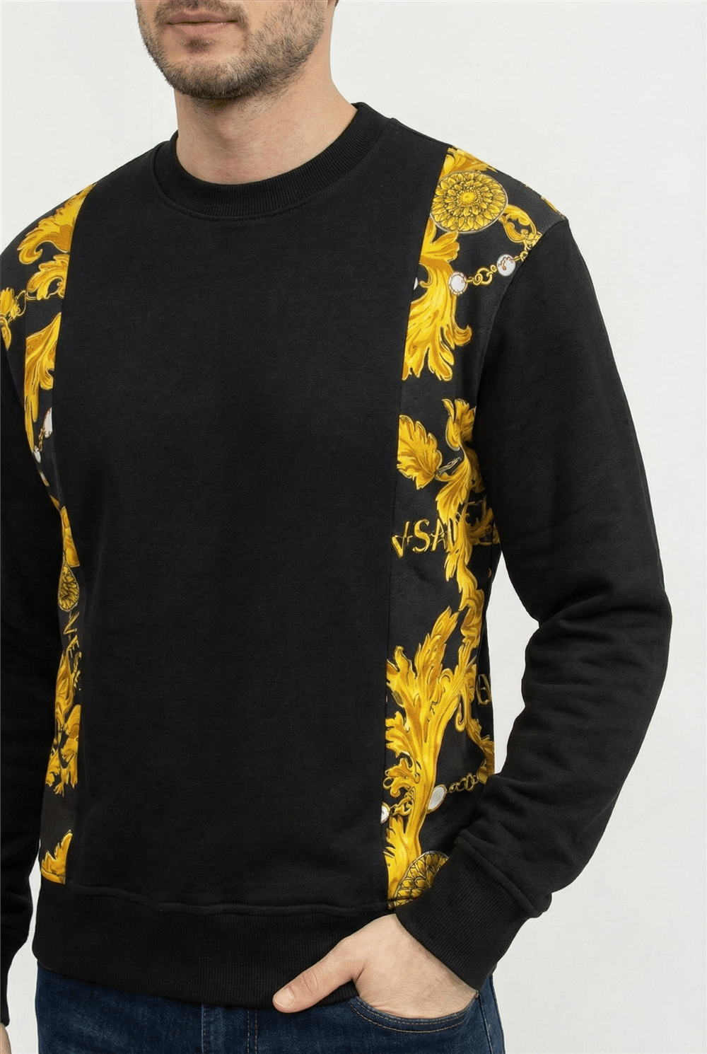 Versace Jeans Couture Erkek Bisiklet Yaka Sweatshirt