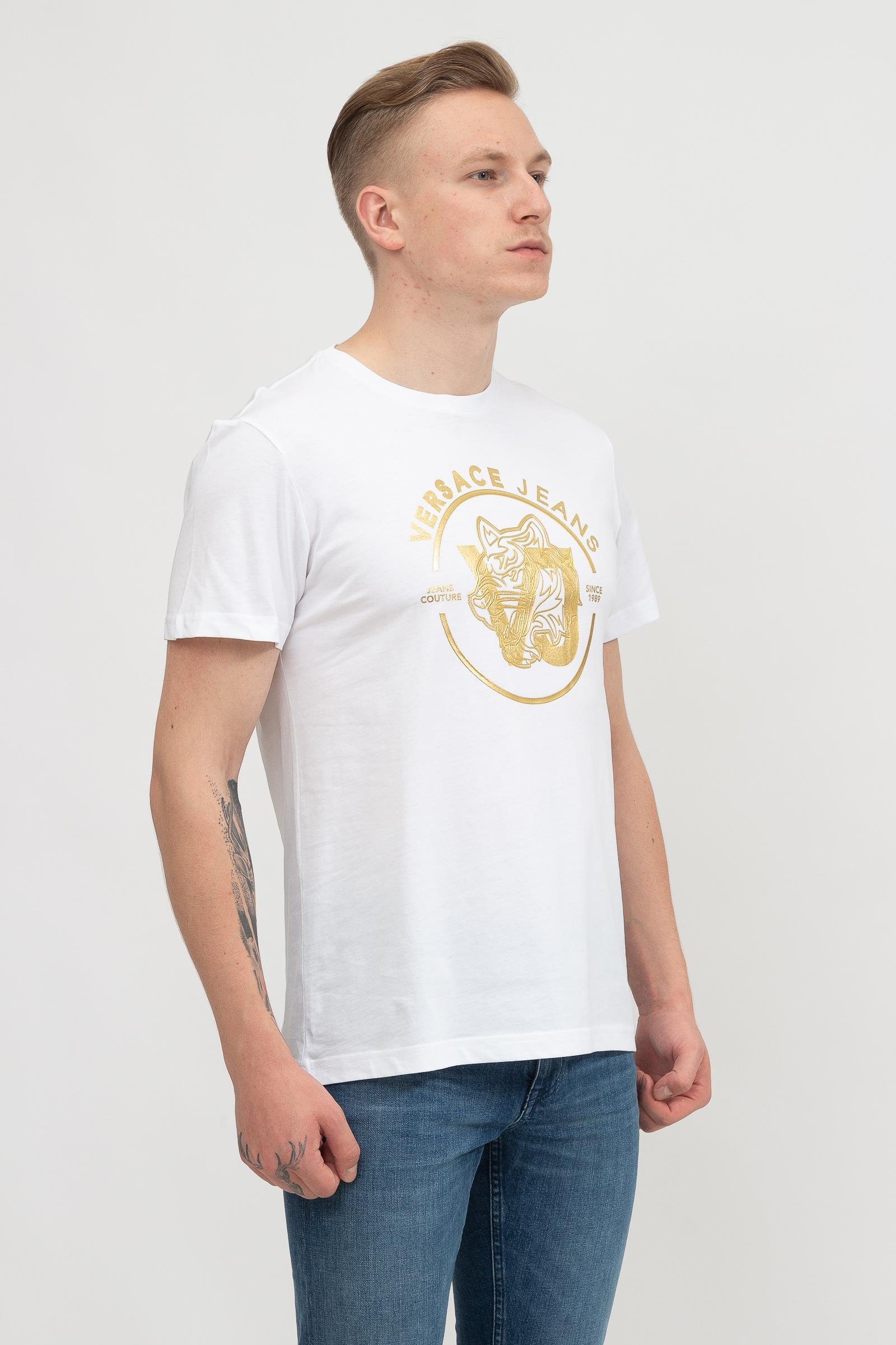 Versace Jeans Couture Erkek Bisiklet Yaka T-Shirt
