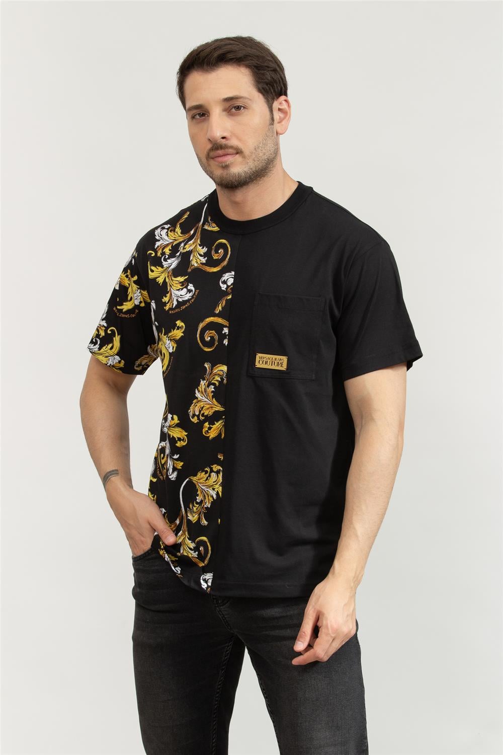 Versace Jeans Couture Erkek Bisiklet Yaka T-Shirt