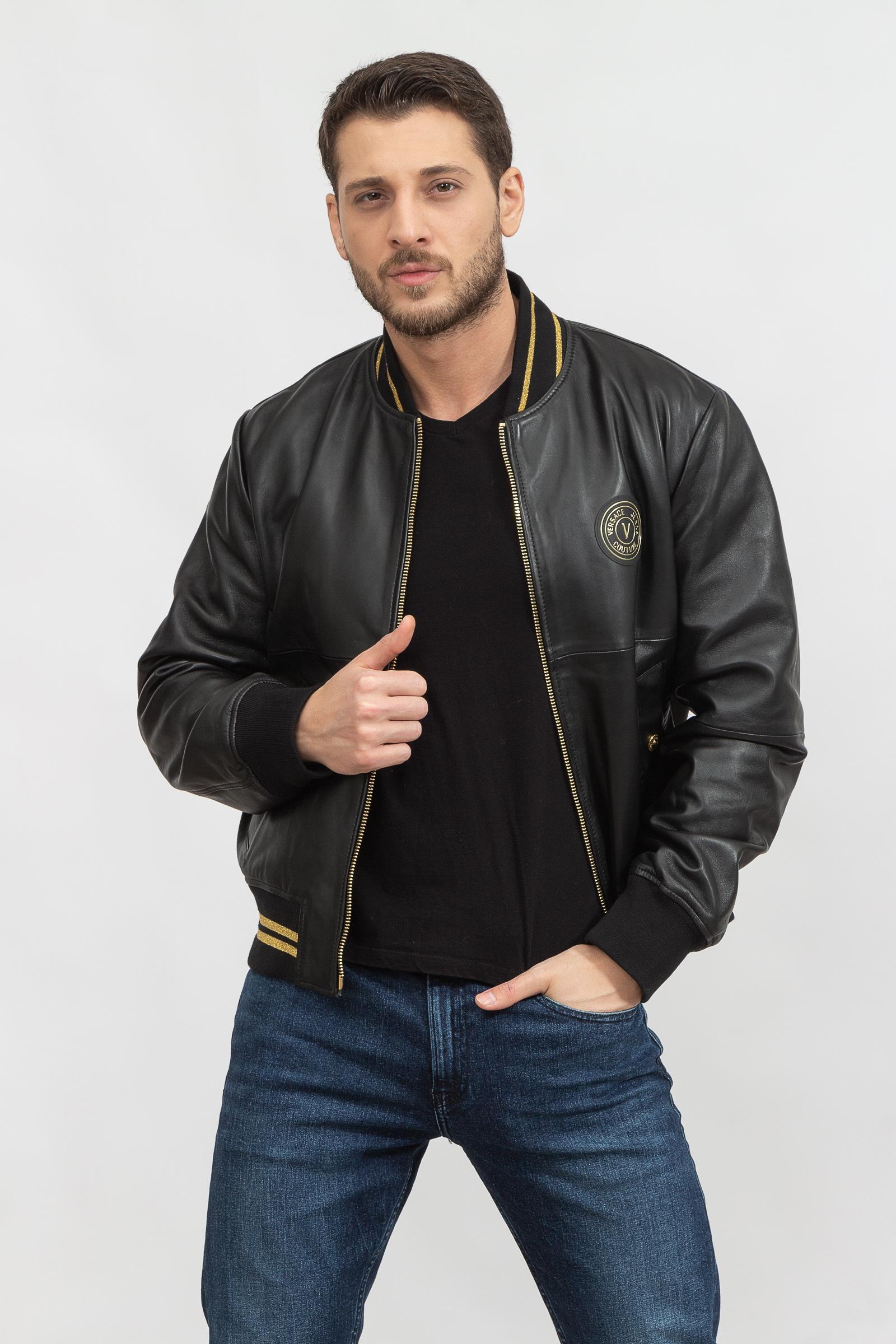 Versace Jeans Couture Erkek Deri Mont