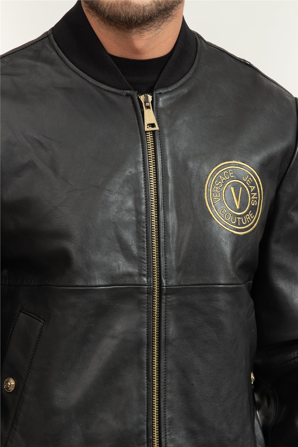 Versace Jeans Couture Erkek Deri Mont