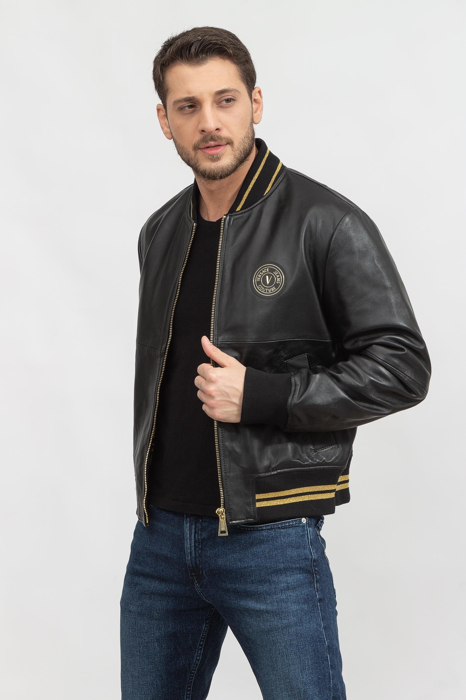 Versace Jeans Couture Erkek Deri Mont