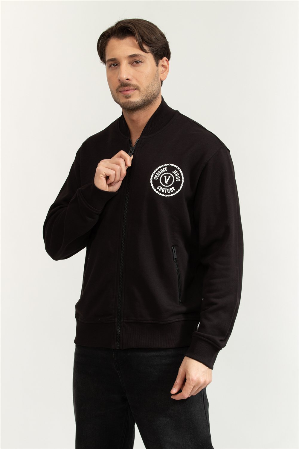 Versace Jeans Couture Erkek Fermuarlı Sweatshirt