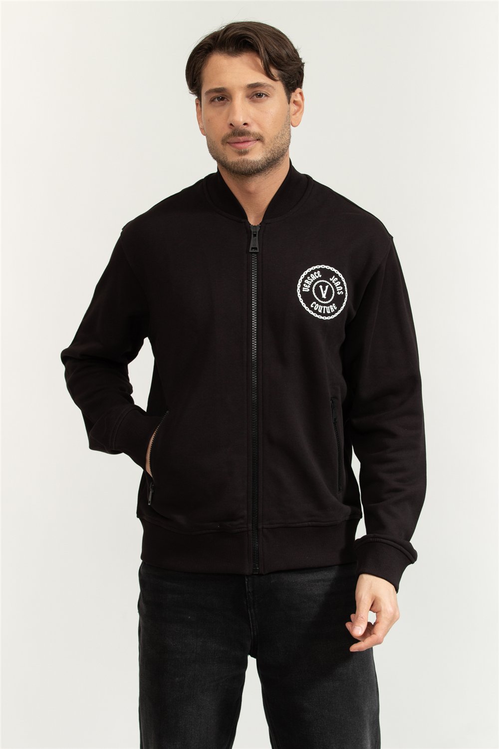 Versace Jeans Couture Erkek Fermuarlı Sweatshirt