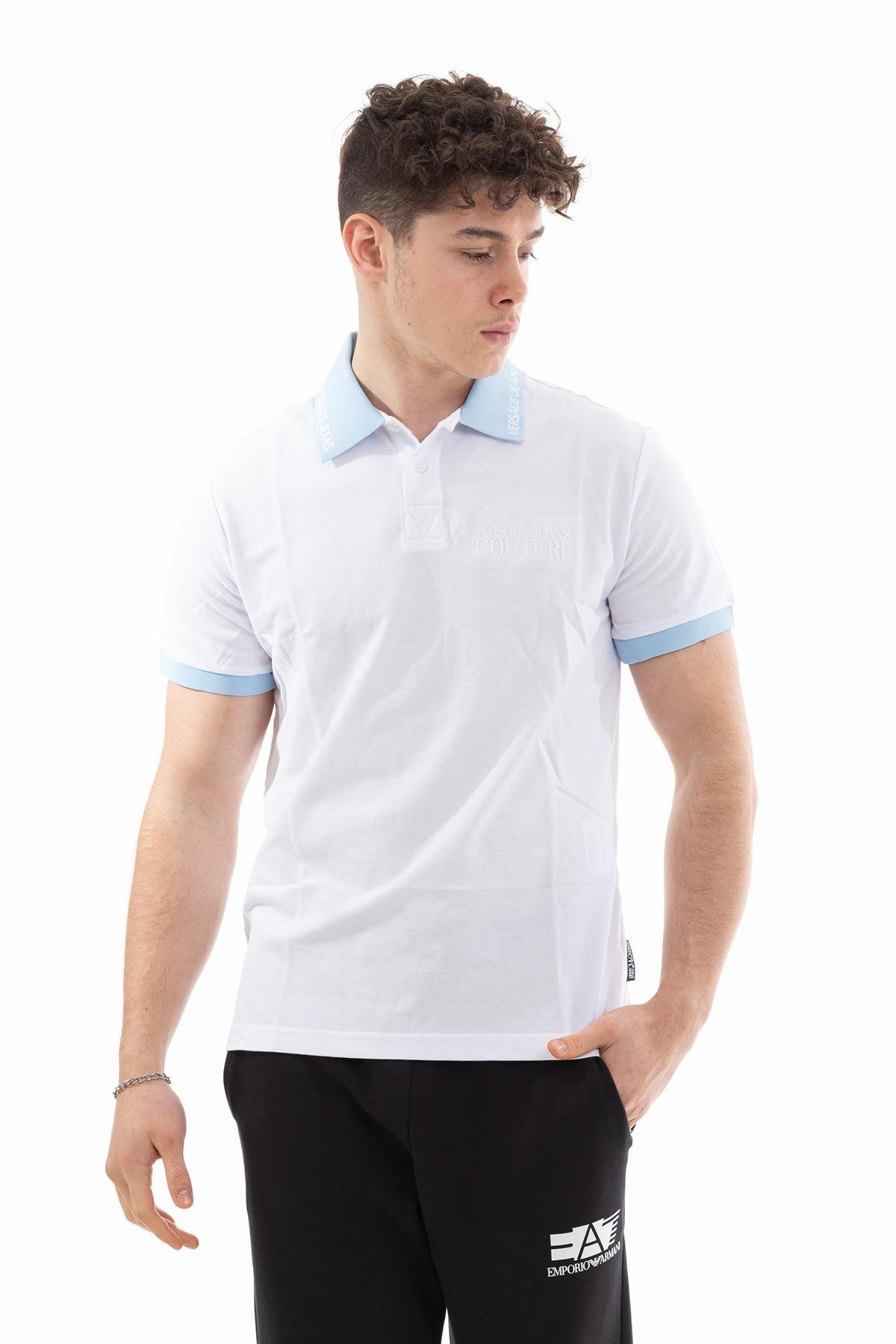 Versace Jeans Couture Erkek Regular Fit Embro Logo Polo Yaka T-Shirt
