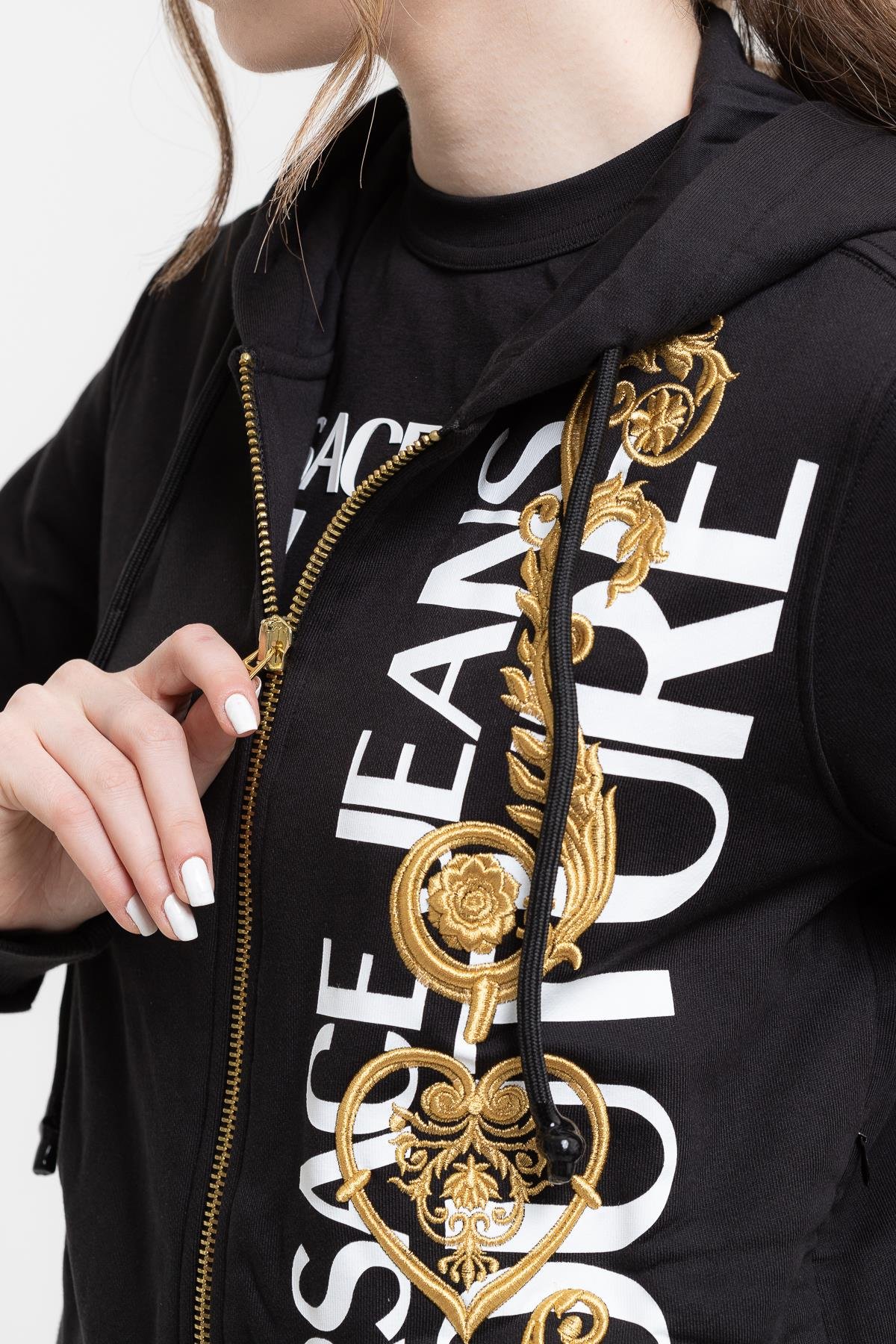 Versace Jeans Couture  Fermuarlı Kapüşonlu Kadın Eşofman Üstü