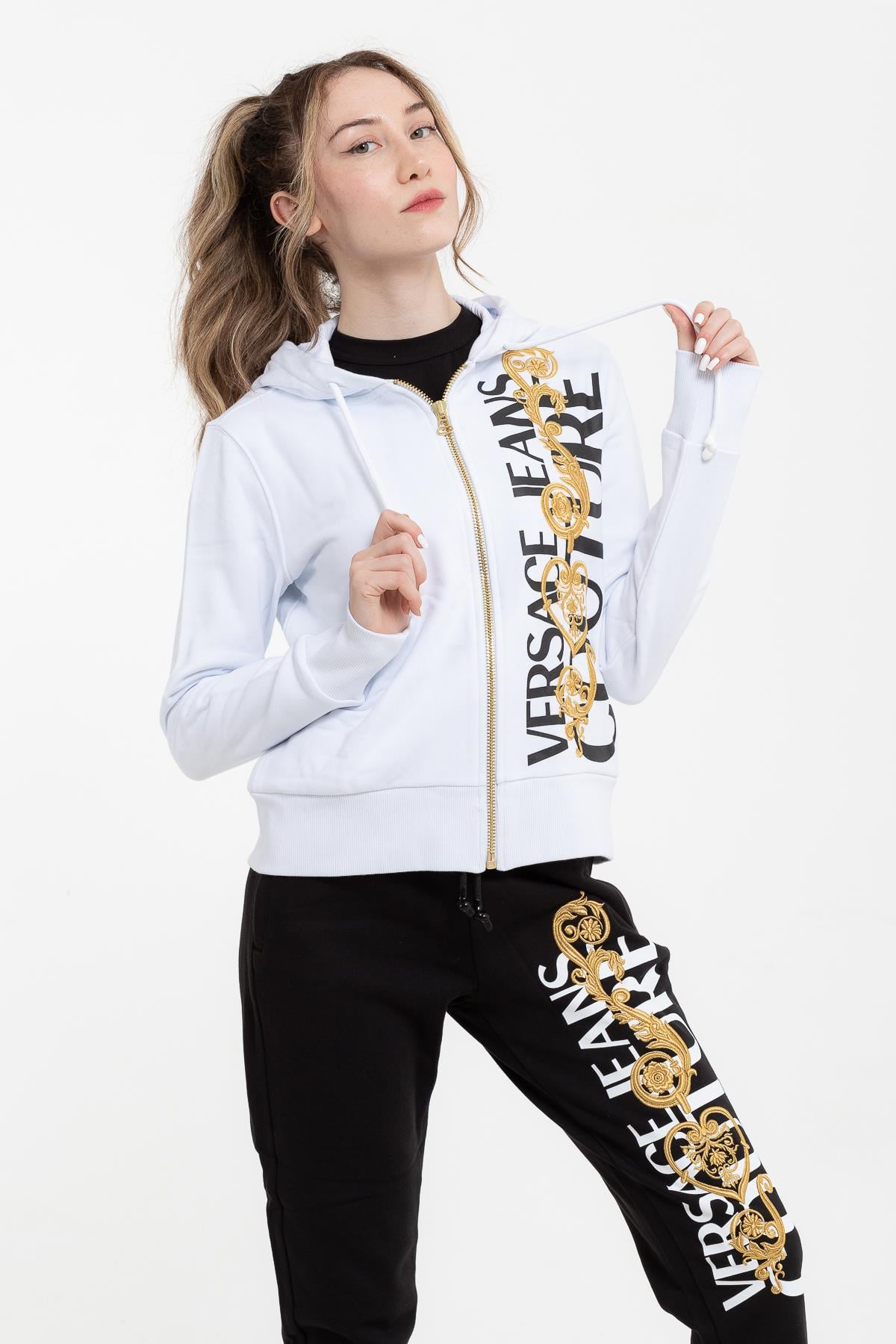 Versace Jeans Couture  Fermuarlı Kapüşonlu Kadın Eşofman Üstü