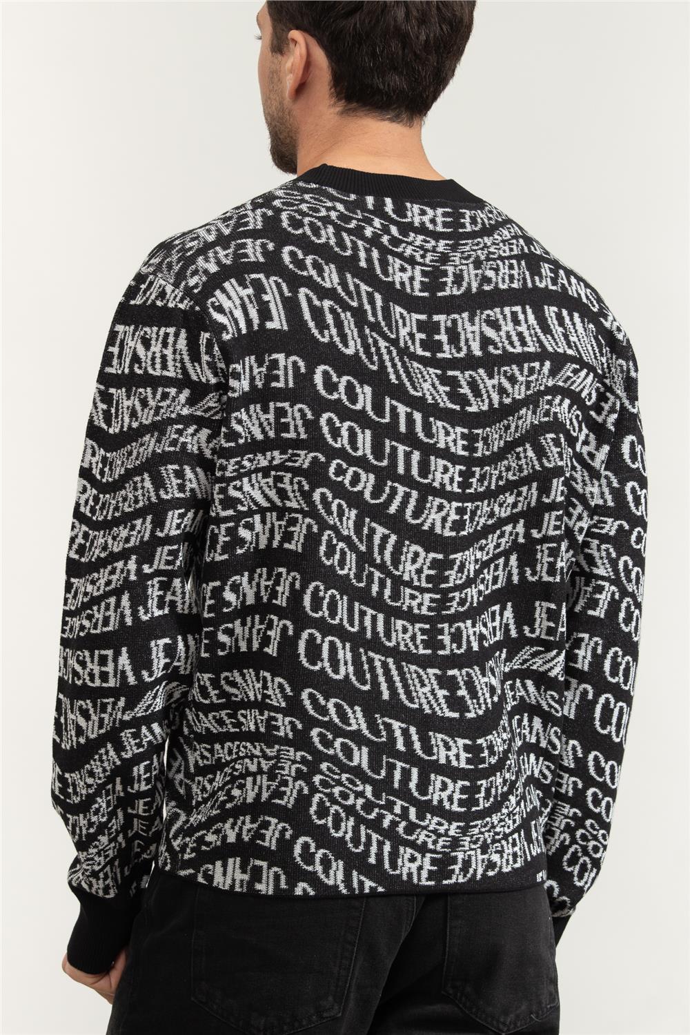 Versace Jeans Couture Fil. Cot Jacq Logo Liquify Knitwear Erkek Triko