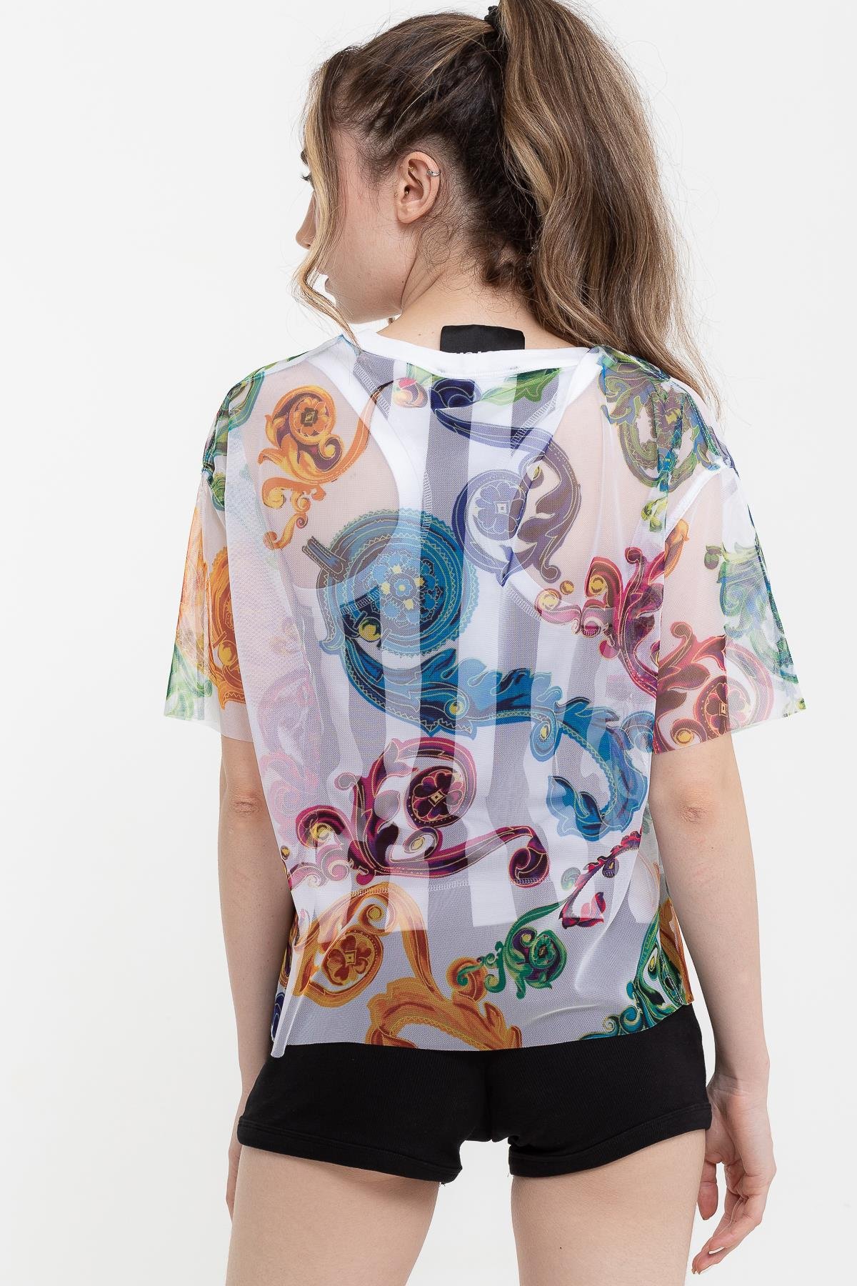 Versace Jeans Couture Gioielli %100 Pamuklu Kadın T-Shirt
