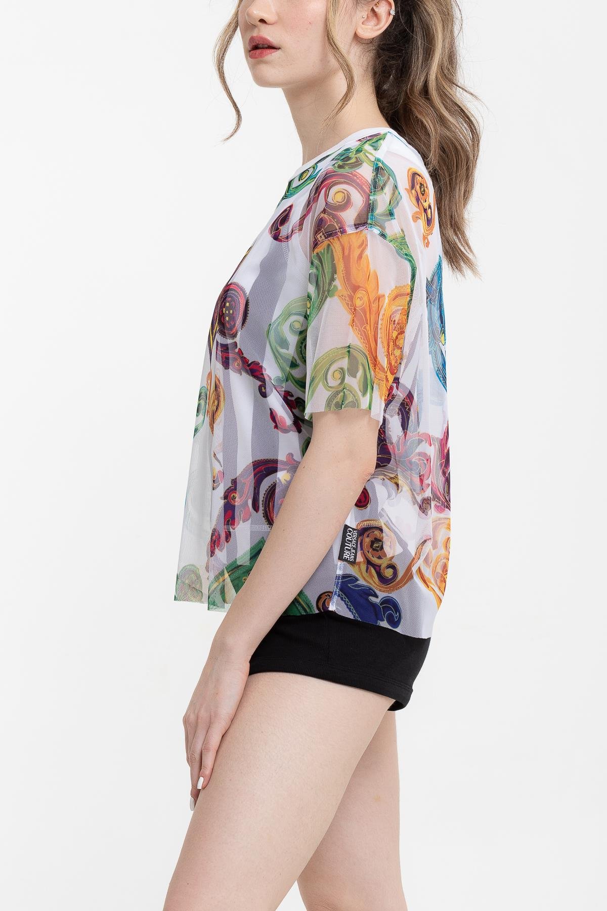 Versace Jeans Couture Gioielli %100 Pamuklu Kadın T-Shirt