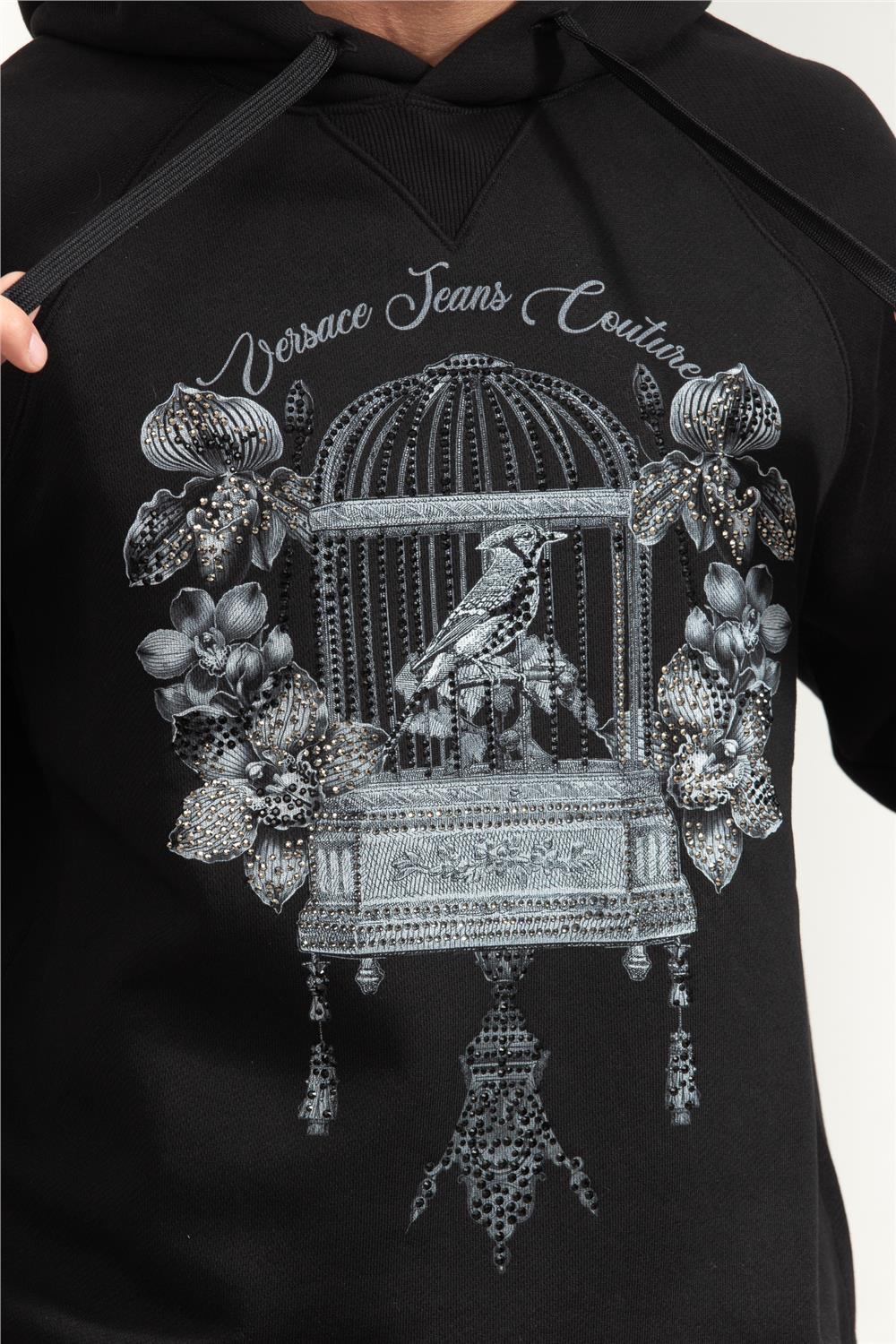 Versace Jeans Couture Heavy Fleece Not Brushed Erkek Kapüşonlu Sweatshirt