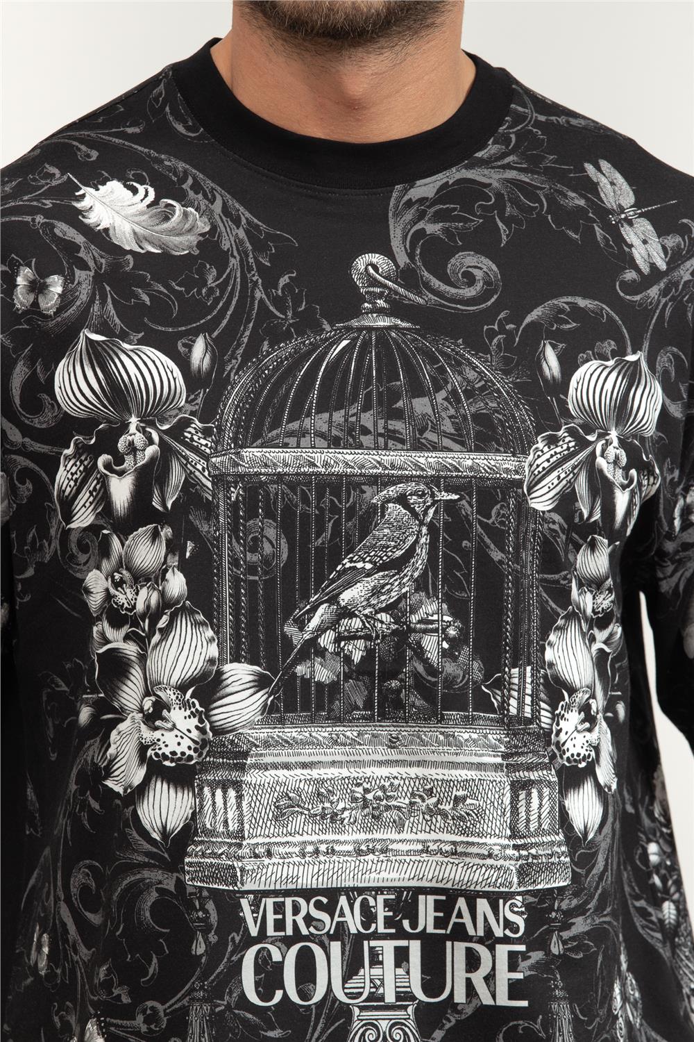 Versace Jeans Couture Jer Pan Cab Couriosite Erkek Bisiklet Yaka T-Shirt