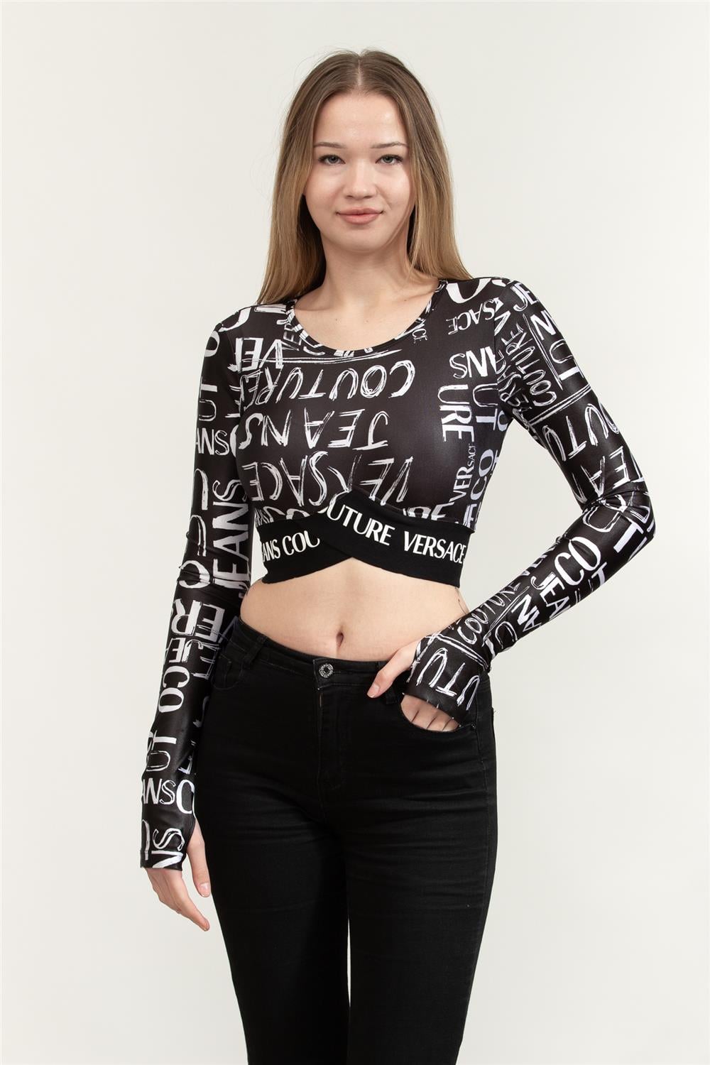 Versace Jeans Couture Kadın Bisiklet Yaka T-Shirt