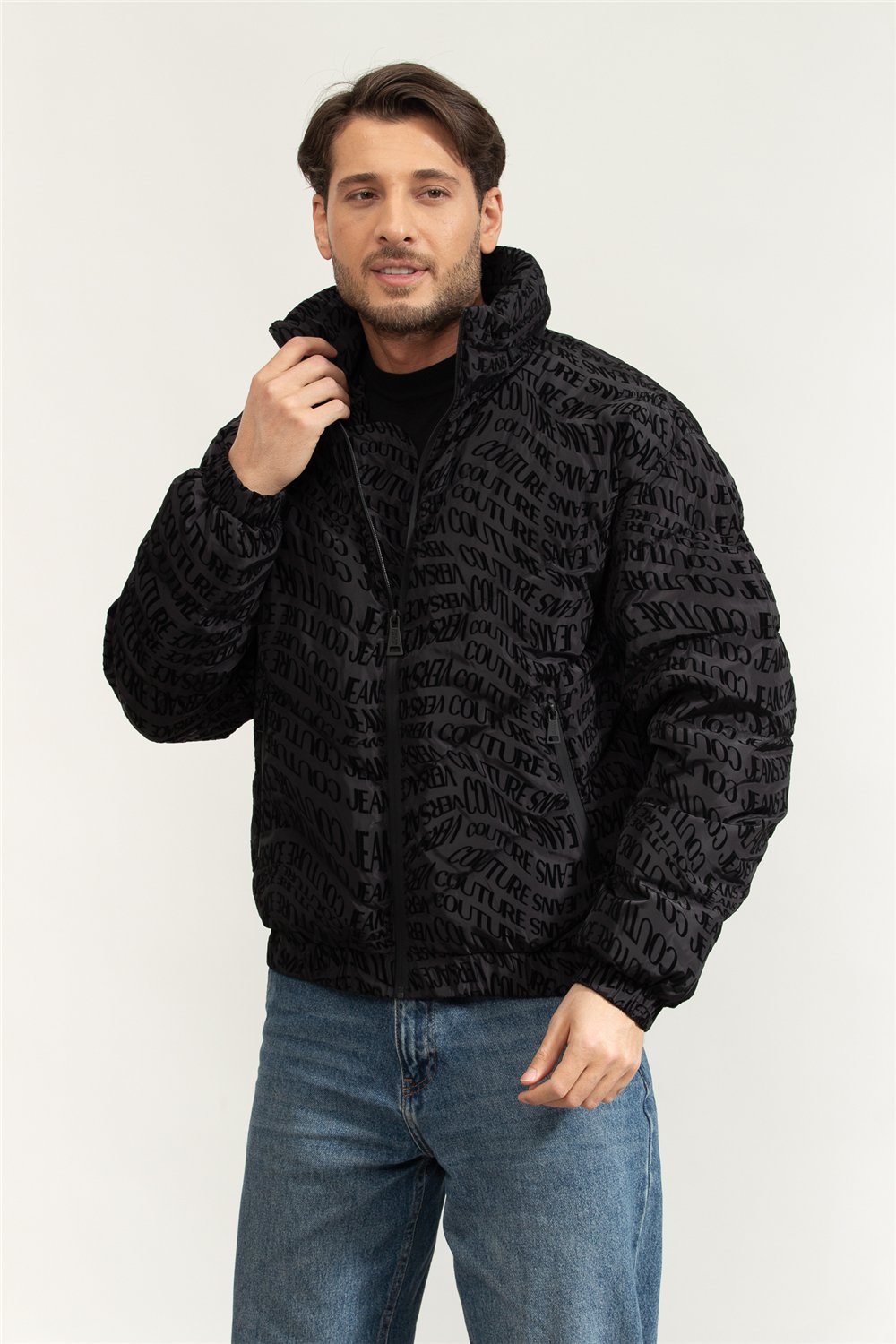 Versace Jeans Couture NY 50D Pr. All Liquify Flock Erkek Şişme Mont