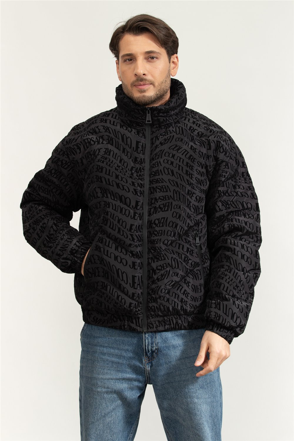 Versace Jeans Couture NY 50D Pr. All Liquify Flock Erkek Şişme Mont