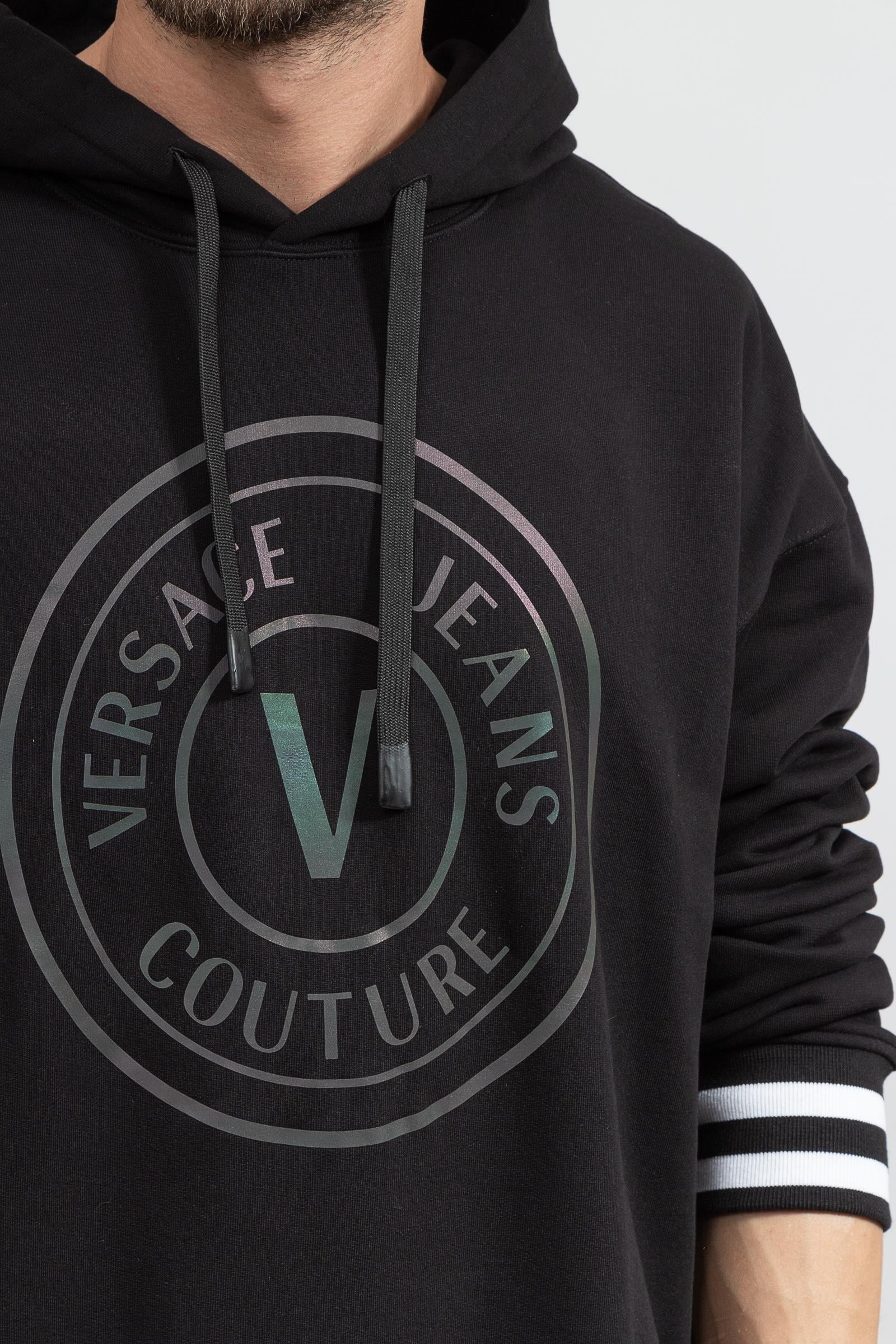 Versace Jeans Couture O 1 Vembl Flat Petrol Erkek Kapüşonlu Sweatshirt