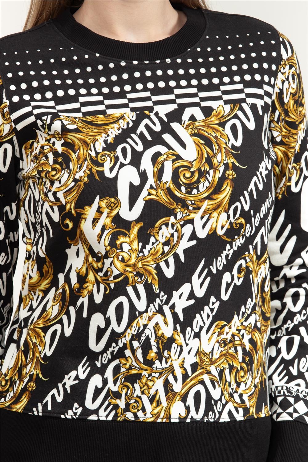 Versace Jeans Couture Placed Kadın Bisiklet Yaka Sweatshirt