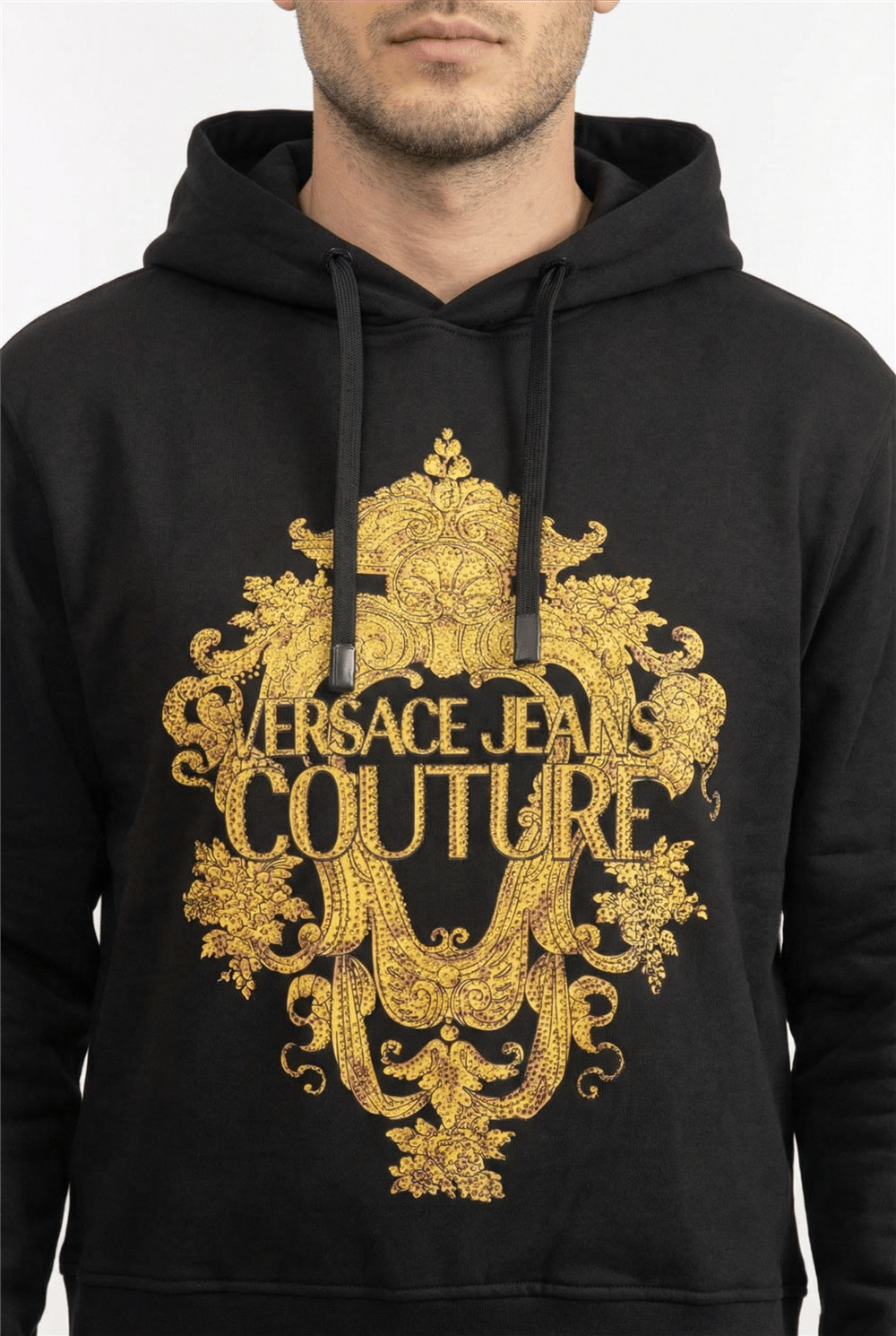 Versace Jeans Couture R Baroque Crystal Erkek Kapüşonlu Sweatshirt