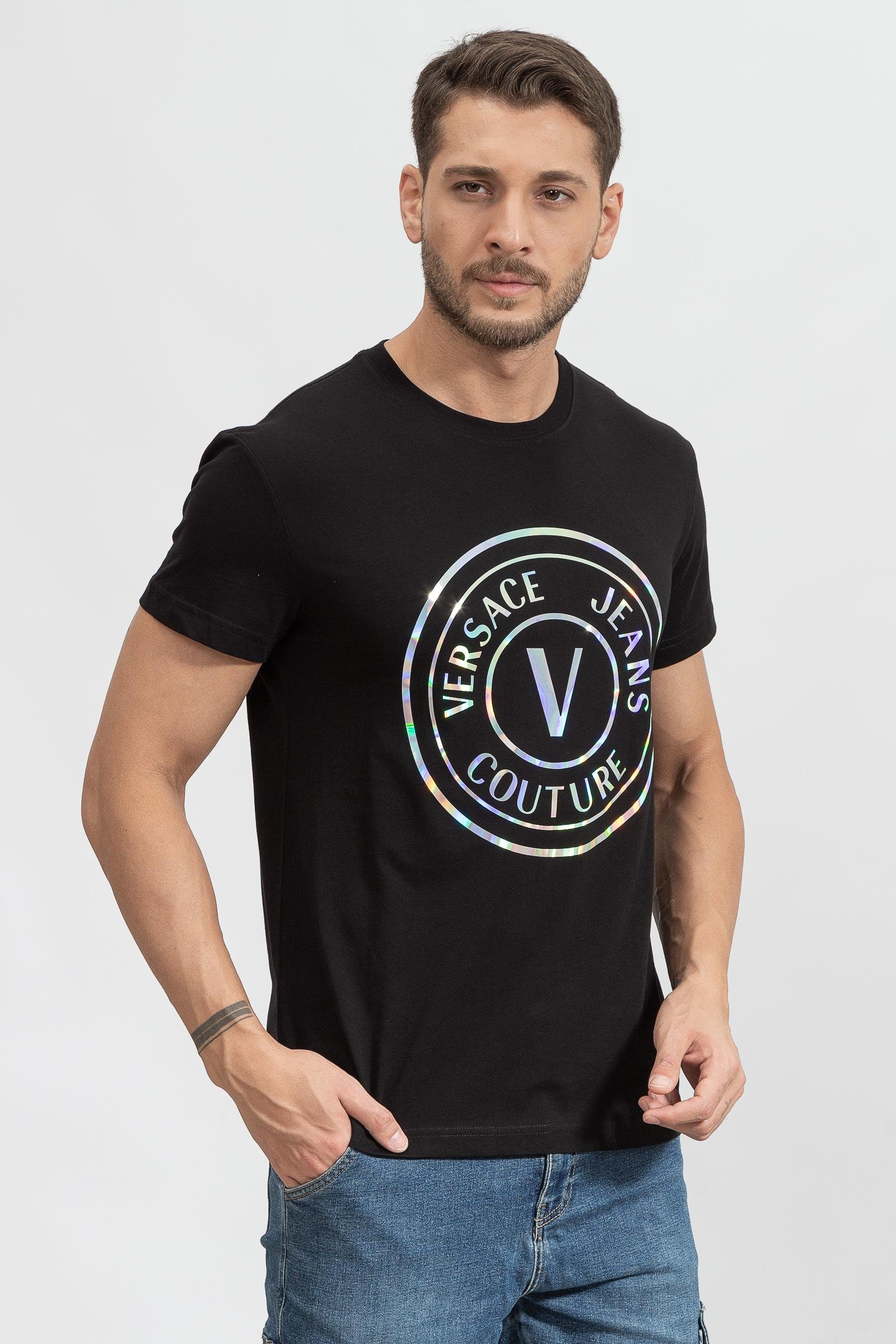 Versace Jeans Couture S Vemble İridescent Erkek Bisiklet Yaka T-Shirt