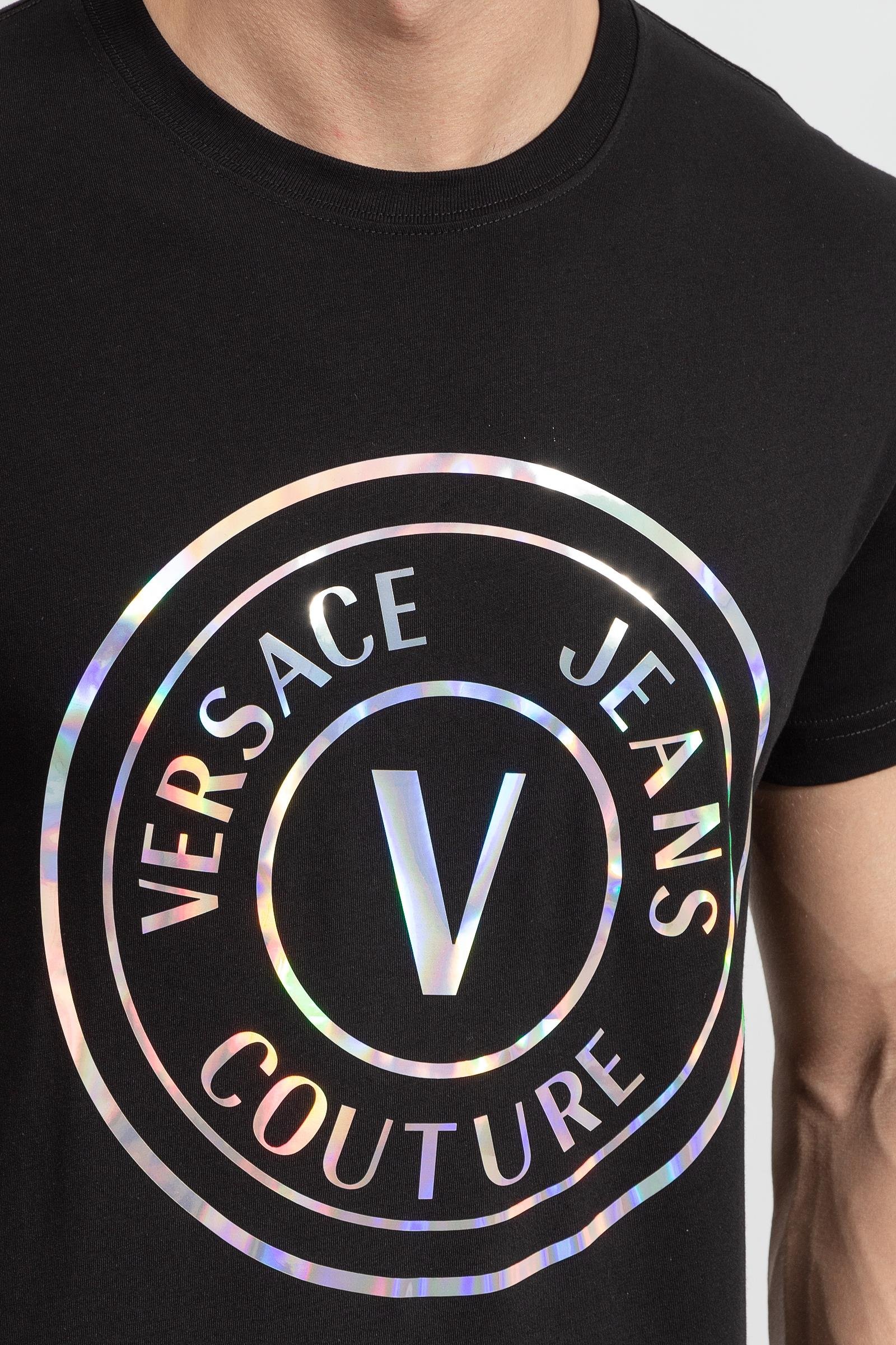 Versace Jeans Couture S Vemble İridescent Erkek Bisiklet Yaka T-Shirt