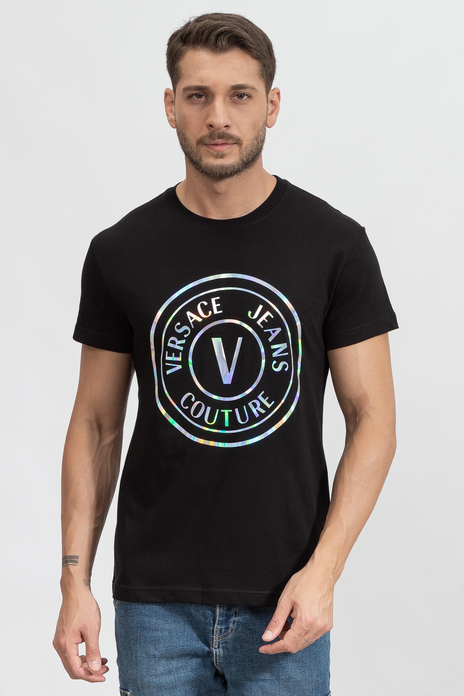 Versace Jeans Couture S Vemble İridescent Erkek Bisiklet Yaka T-Shirt