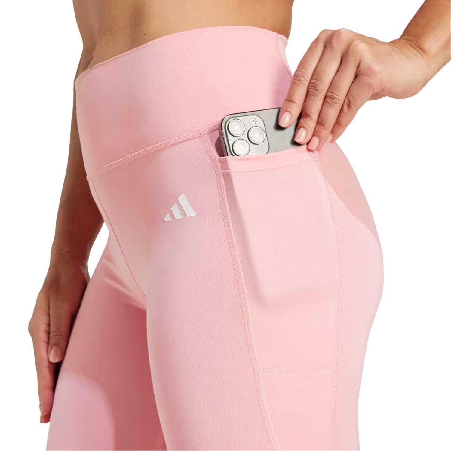 ADIDAS KADIN KOŞU TAYT Optime Essentials Stash Pocket 1/1 Pembe