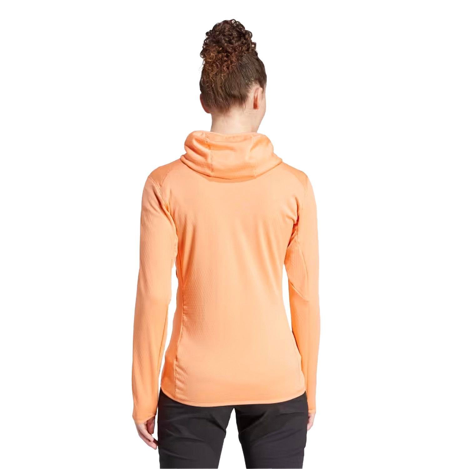 ADIDAS KADIN POLAR CEKET Terrex Xperior Light Turuncu Kapüşonlu Tam Fermuar