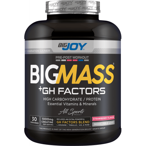 Bigjoy Sports BIGMASS Gainer GH FACTORS Çilek 3000g