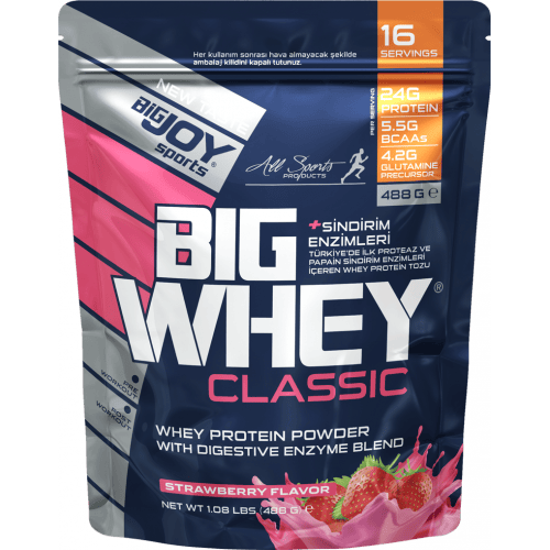 Bigjoy Sports Doypack BIGWHEY Whey Protein Çilek 488g 16 Servis