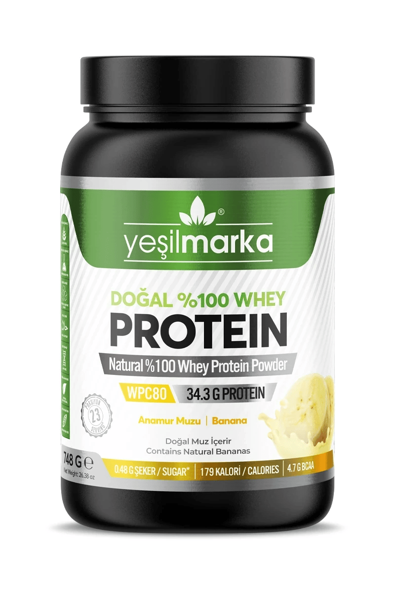 Doğal Whey Protein Tozu - Anamur Muzu 748 gr